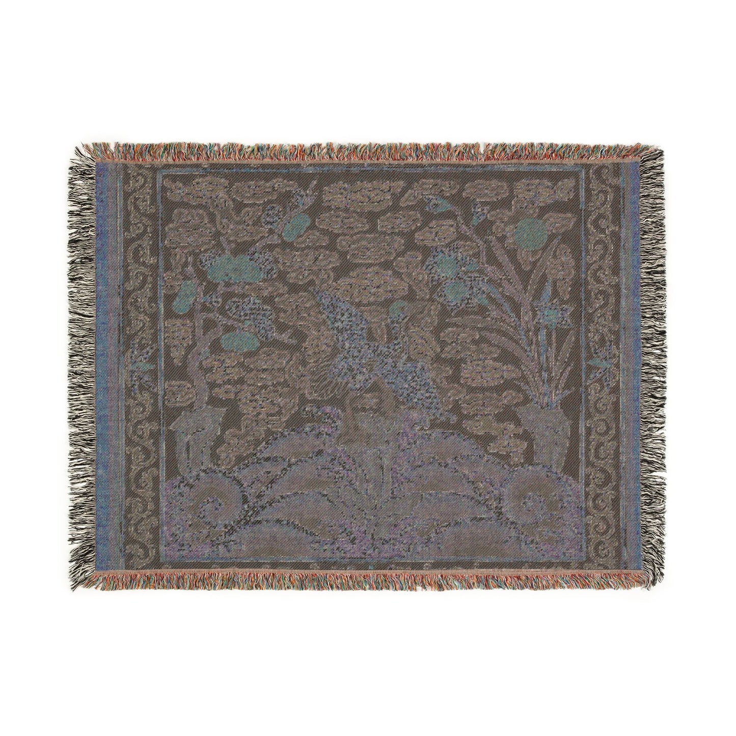 146_rank-badge-with-crane | Woven Tapestry Blanket