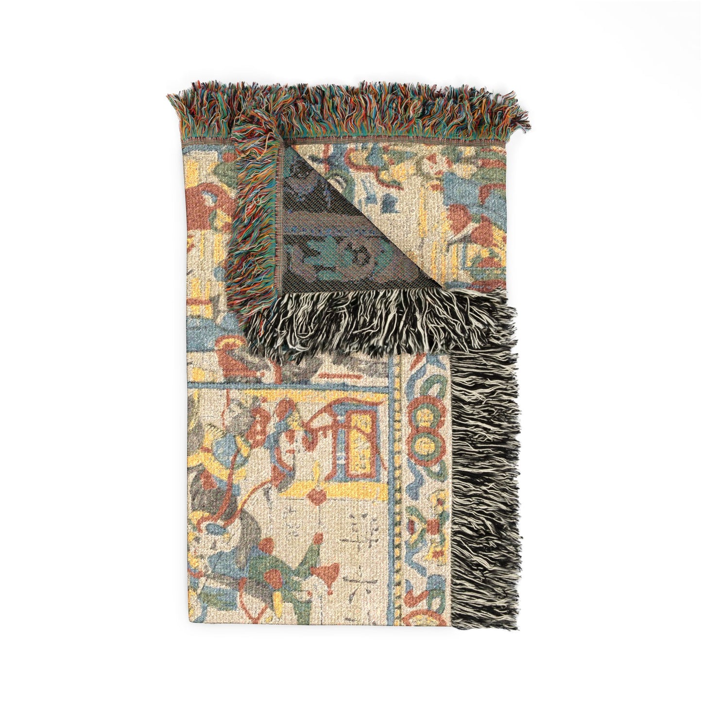 A Newly Cut Print: Scenes from the First Part of Outlaws of the Marsh Woven Throw Blanket
