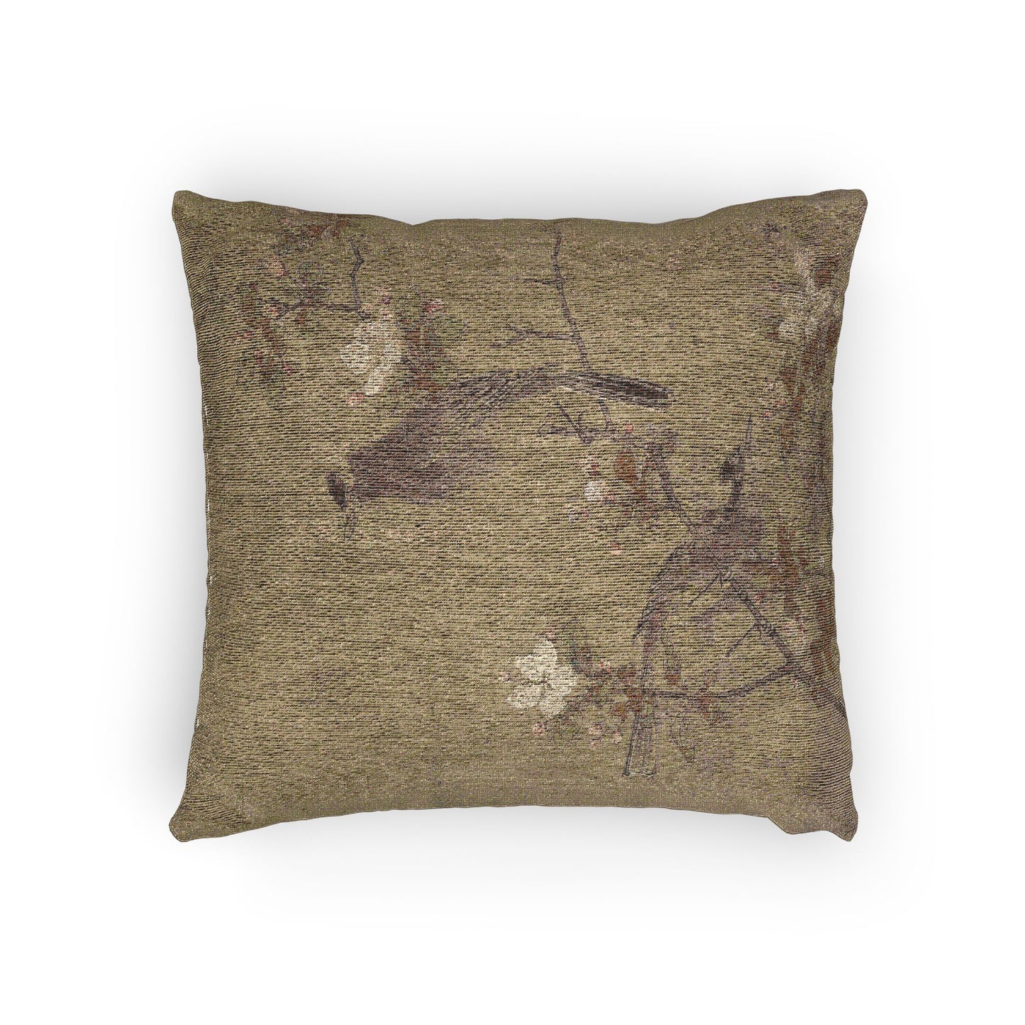 Flowers and Birds Woven Pillow