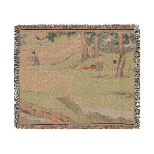 Zhao Mengfu Writing the Heart Sutra Tapestry Blanket