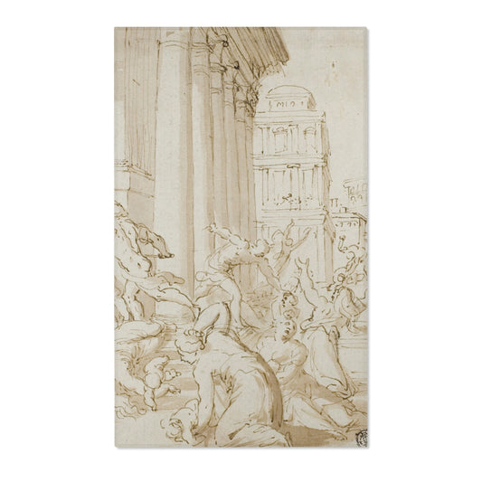 Massacre of the Innocents (school of Poussin) Area Rug