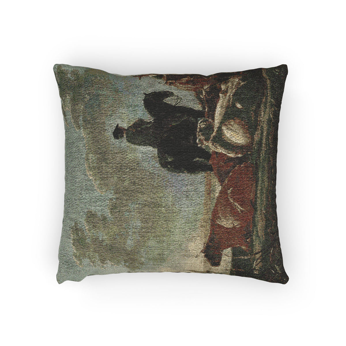 Peasants with Four Cows by the River Merwede — Cuyp Pillow