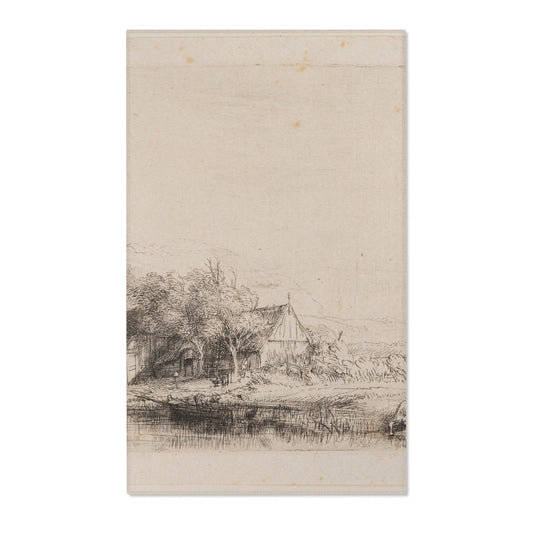 Landscape with a Cow Drinking — Rembrandt Area Rug