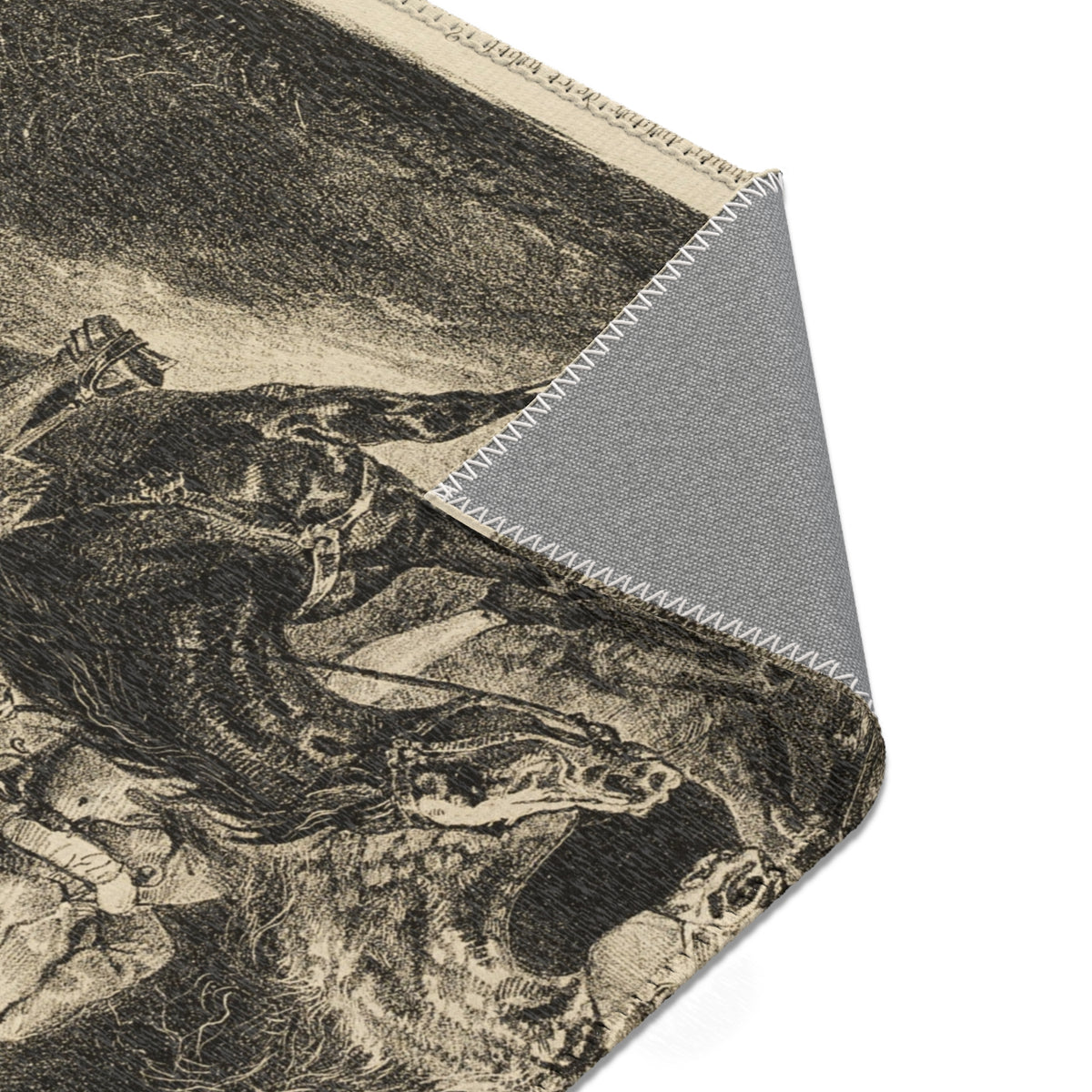 Faust and Mephistopheles Galloping Through — Delacroix Area Rug