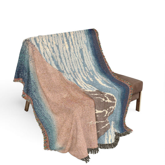 South Wind, Clear Sky, from Thirty-Six Views of Mount Fuji Woven Throw Blanket