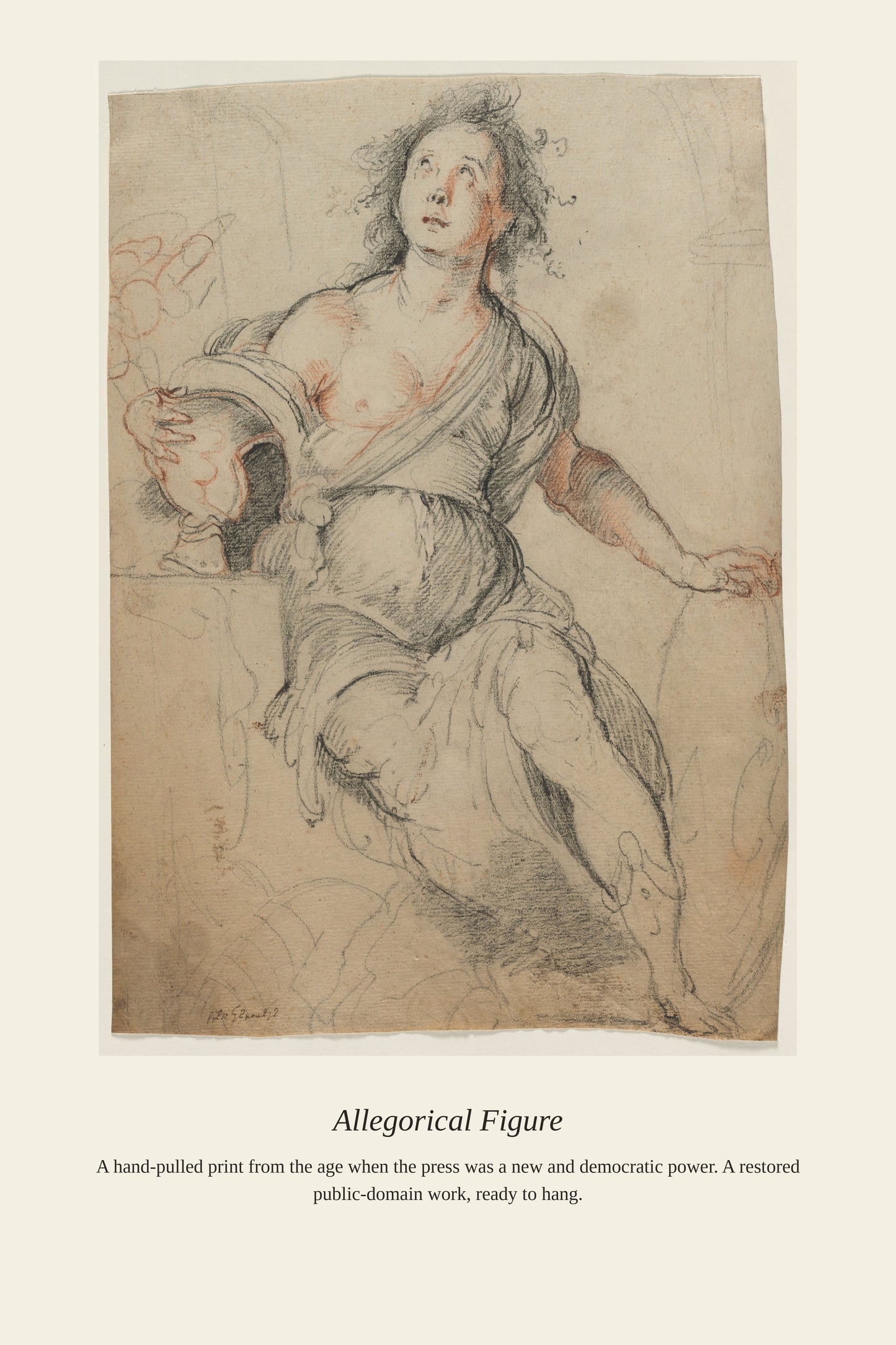 Allegorical Figure (2) - Antique Art Print