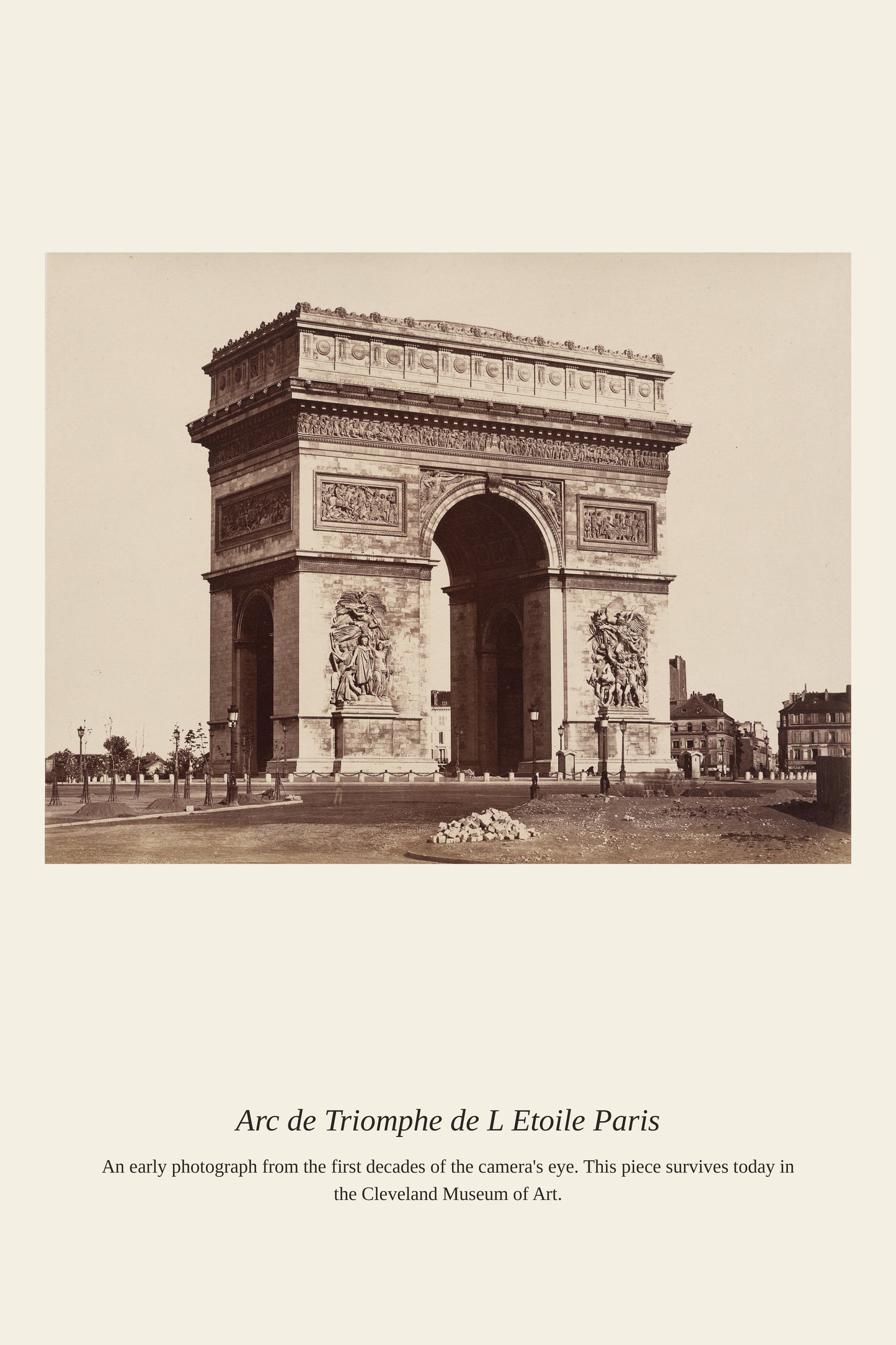 Arc de Triomphe de l'Etoile, Paris - Antique Architectural Print