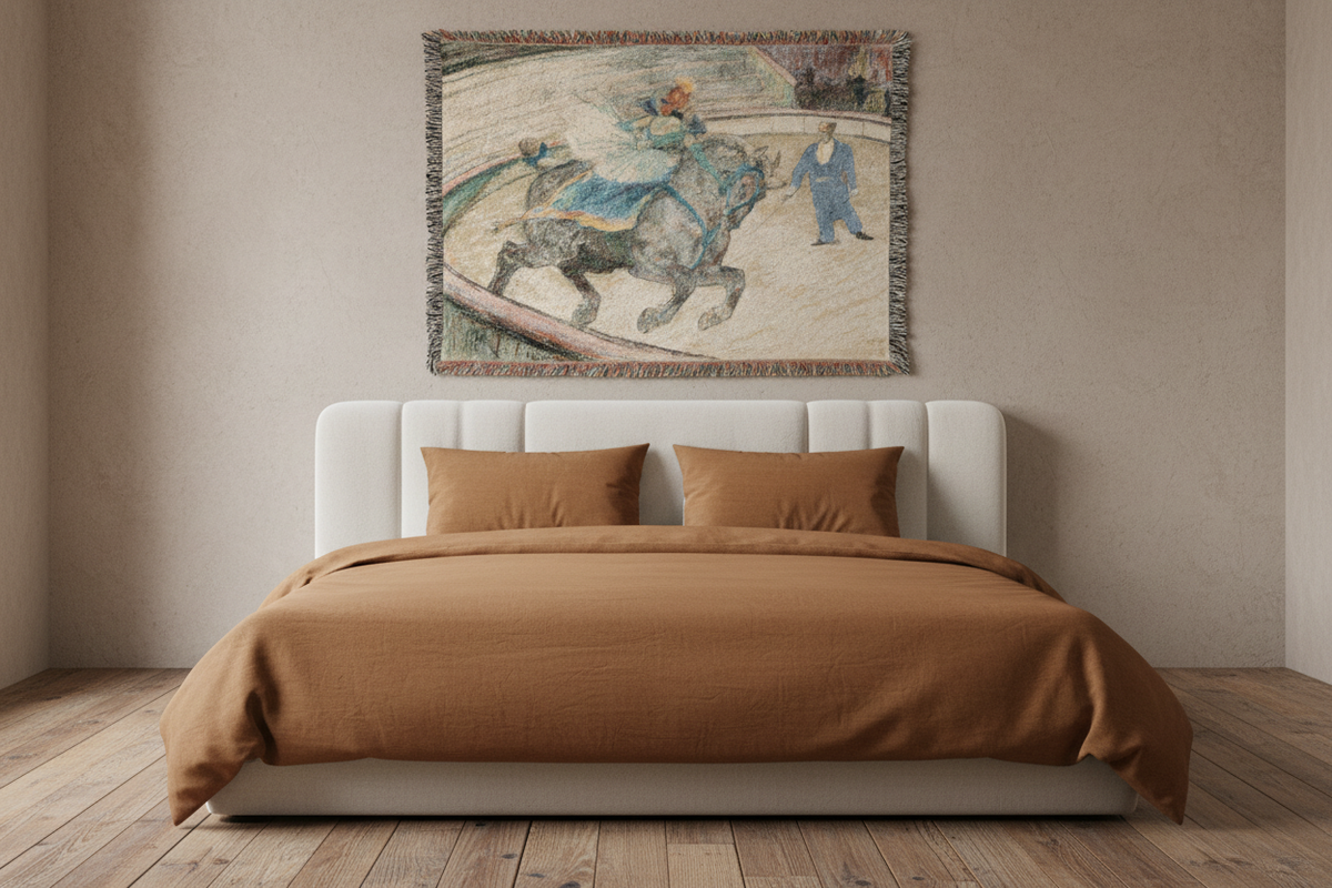 At the Circus: Work — Toulouse-Lautrec Tapestry Blanket