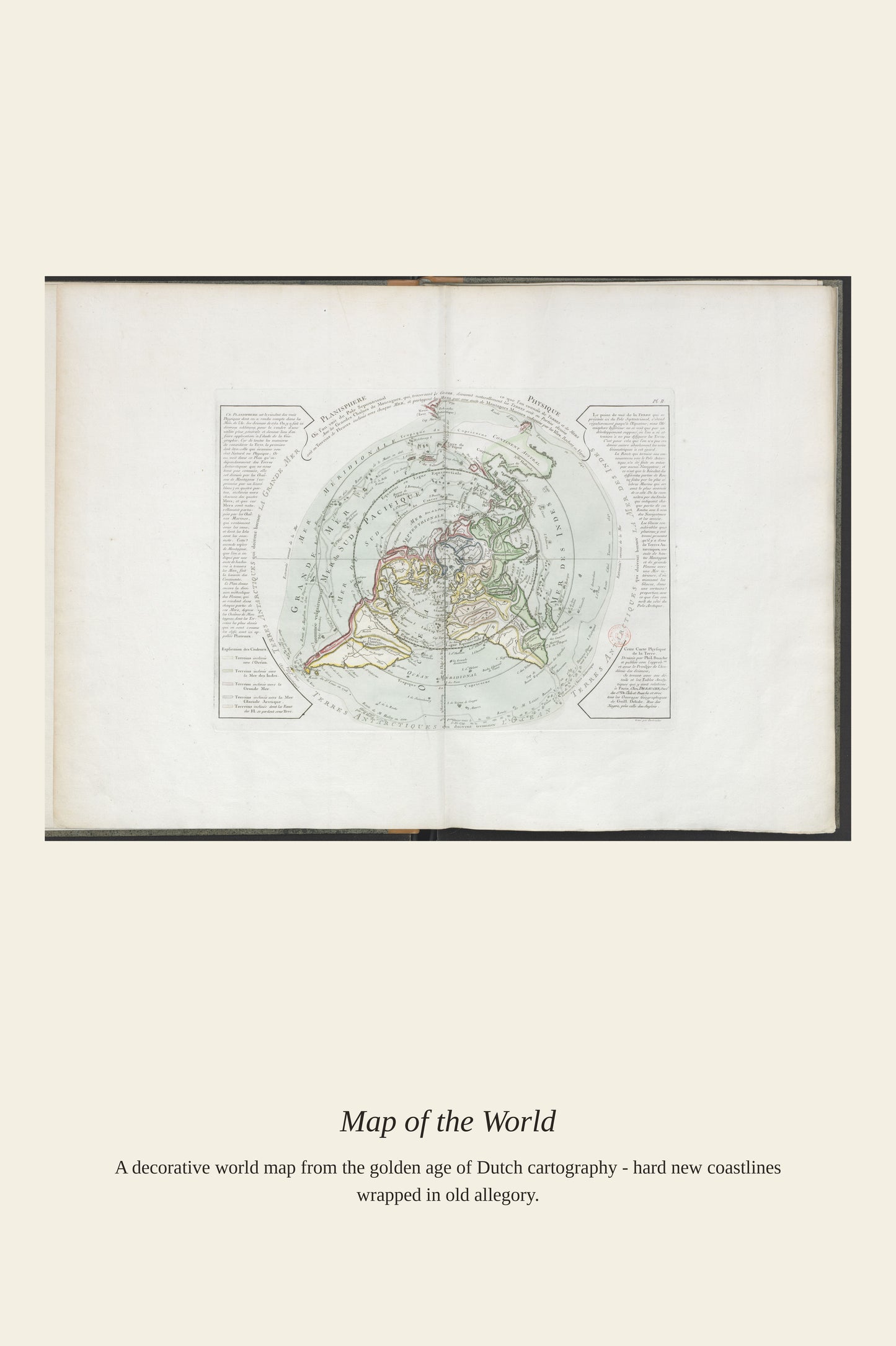 Atlas Geographique Des Quatre Parties du Monde - Antique Art Print