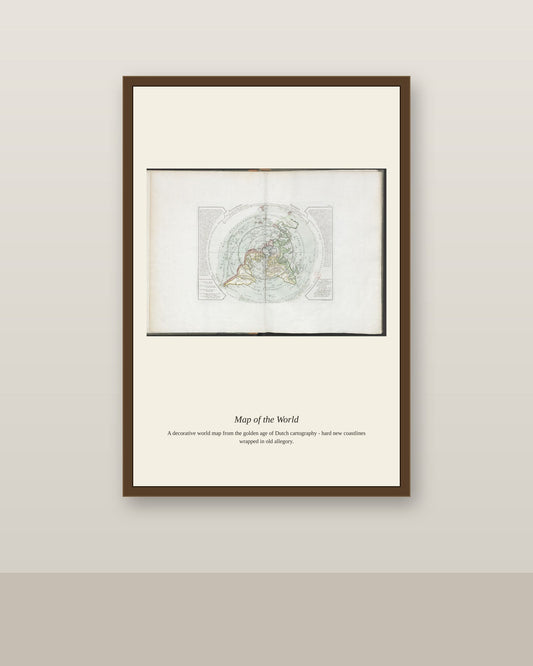 Atlas Geographique Des Quatre Parties du Monde antique art print shown framed on a wall in a styled room