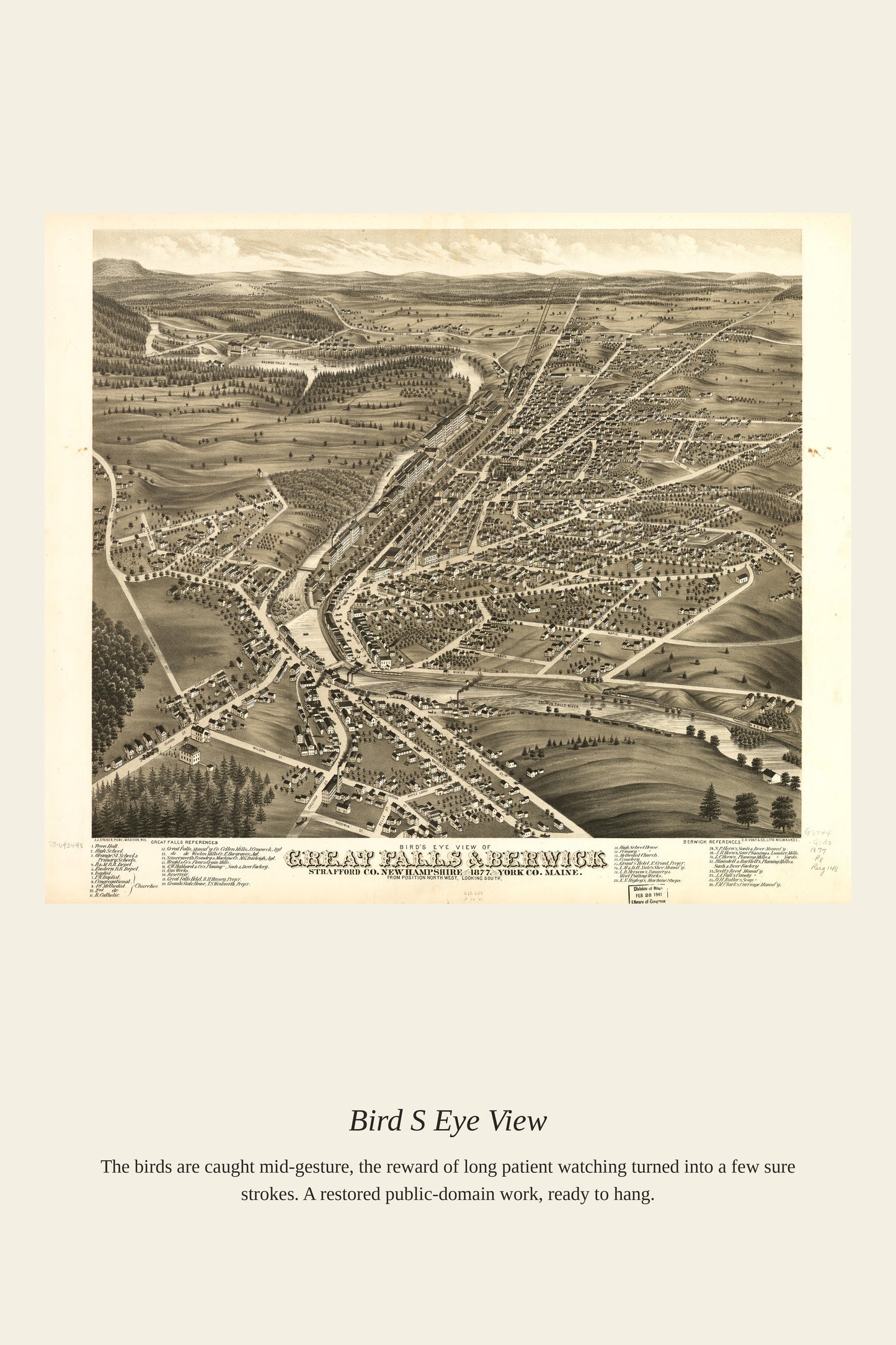 Bird's Eye View (4) - Antique Map Print
