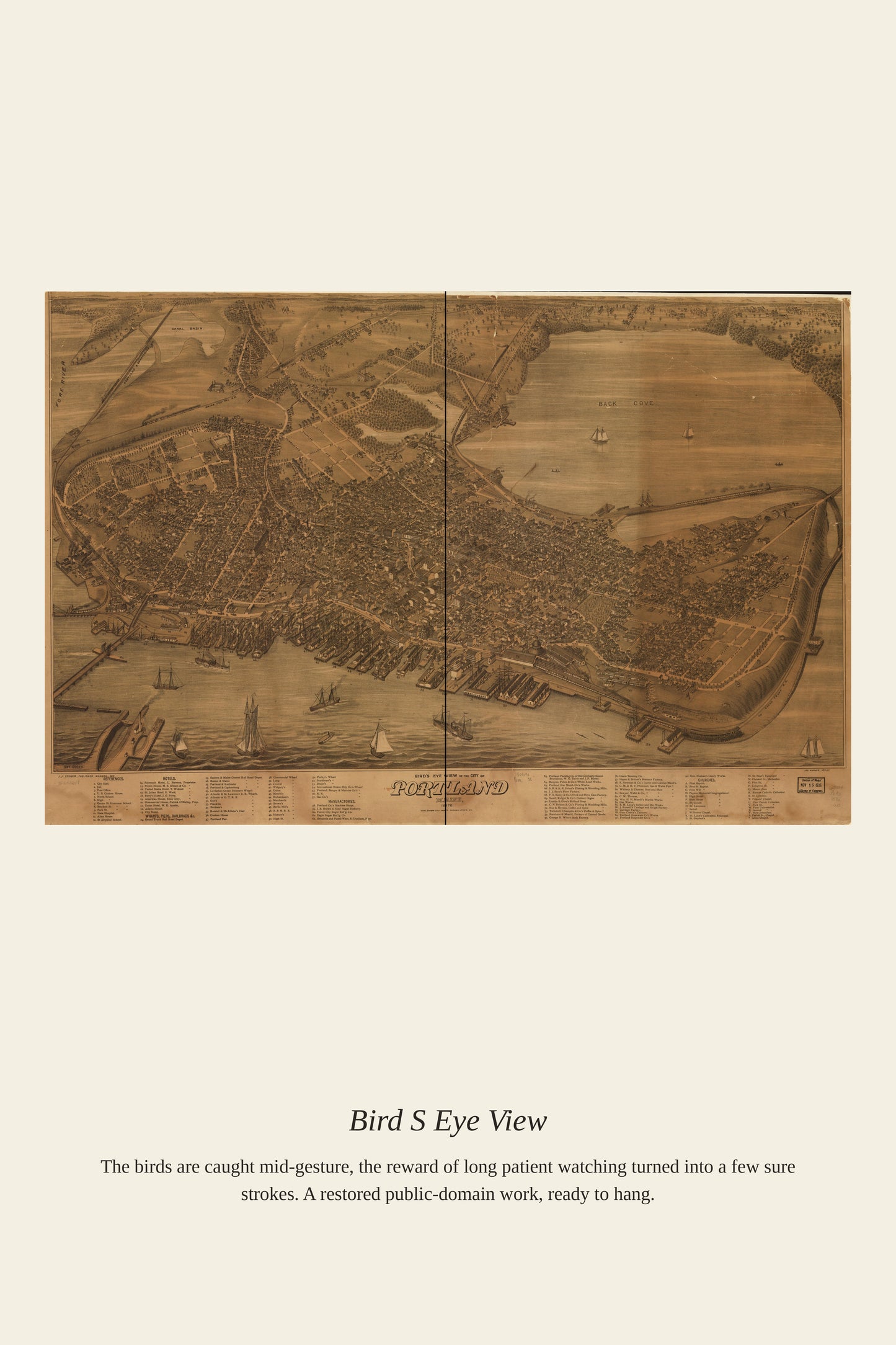 Bird's Eye View (5) - Antique Map Print