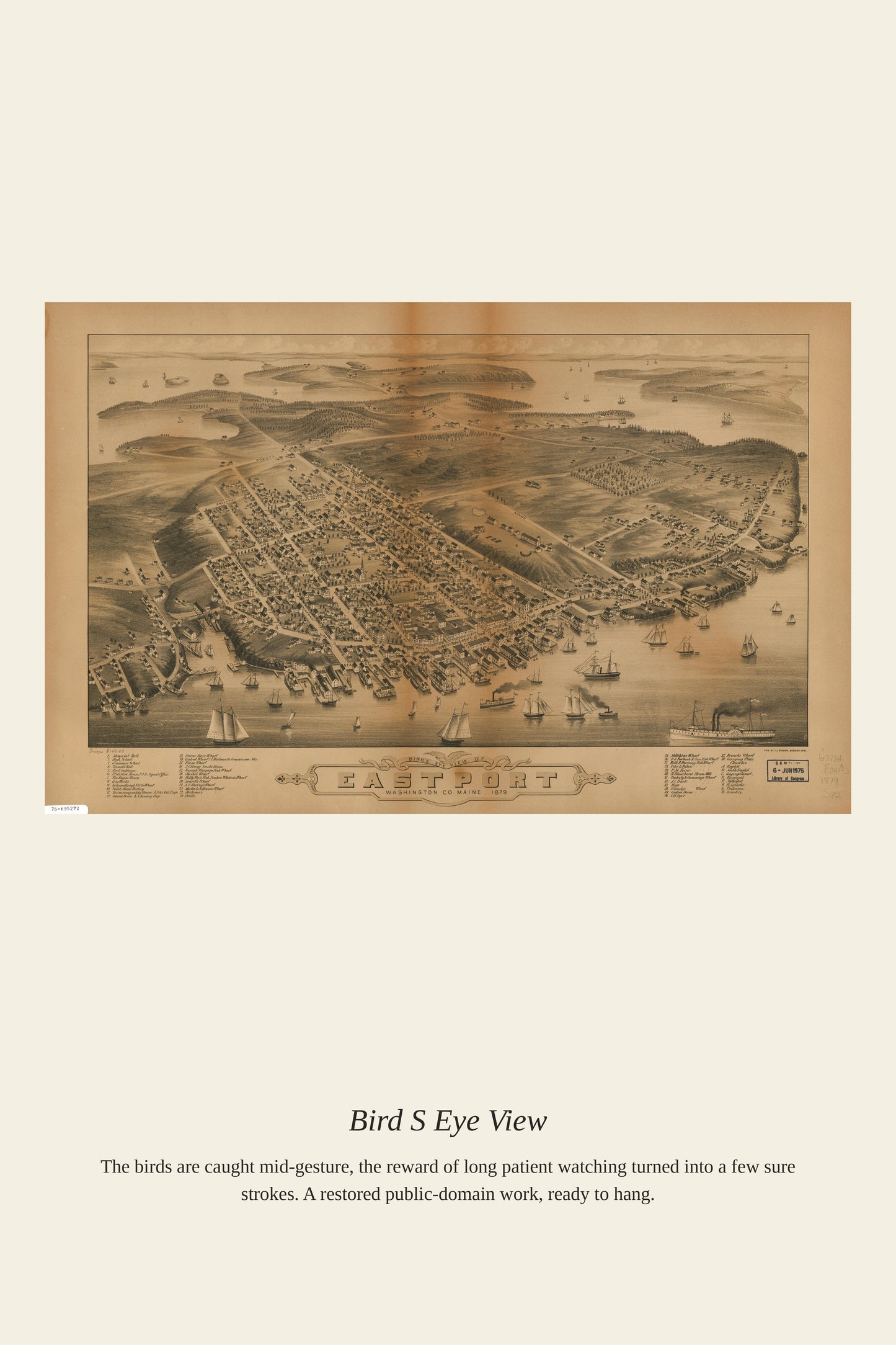 Bird's Eye View (8) - Antique Map Print