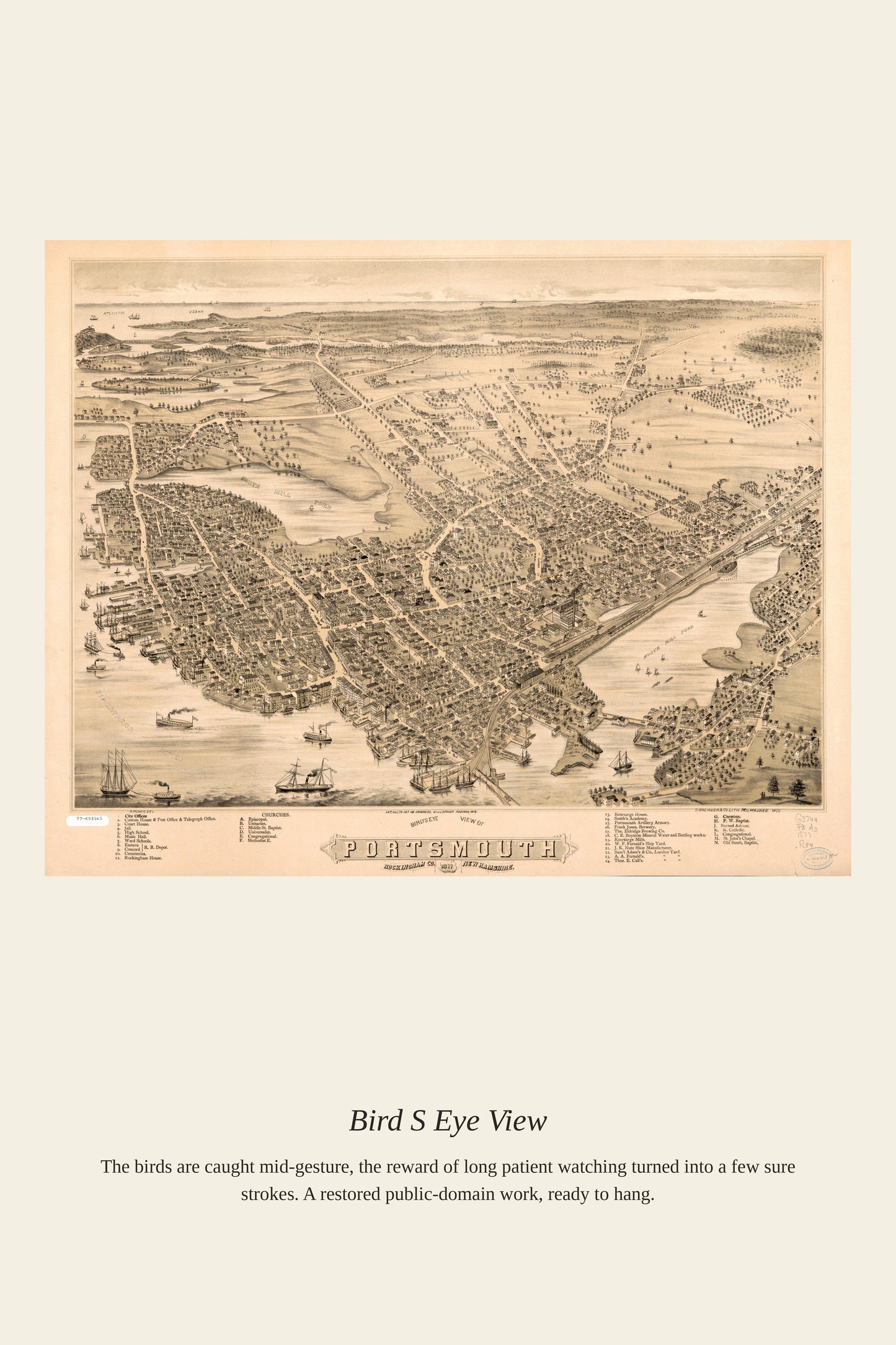 Bird's Eye View (9) - Antique Map Print