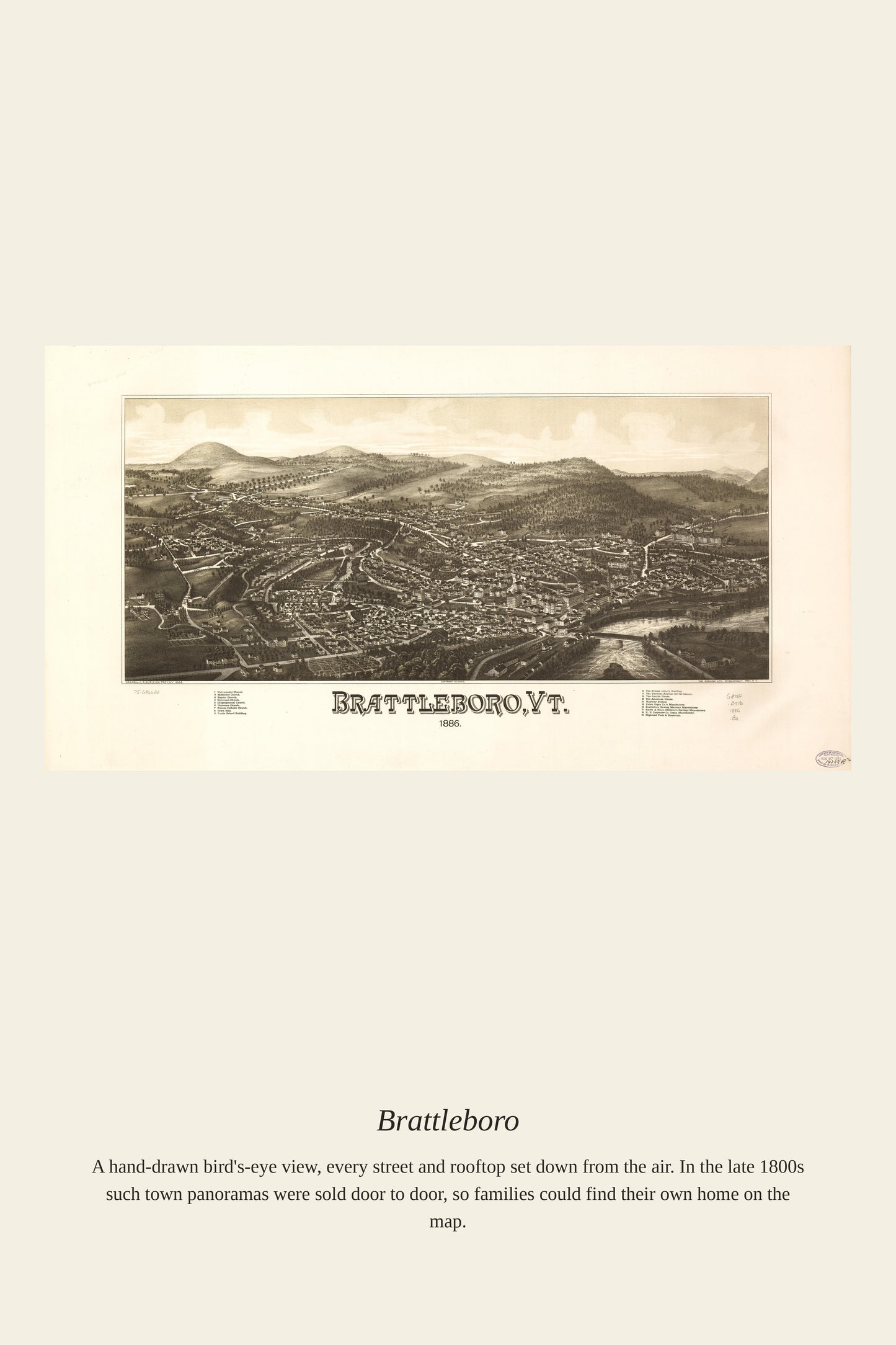 Brattleboro - Antique Map Print