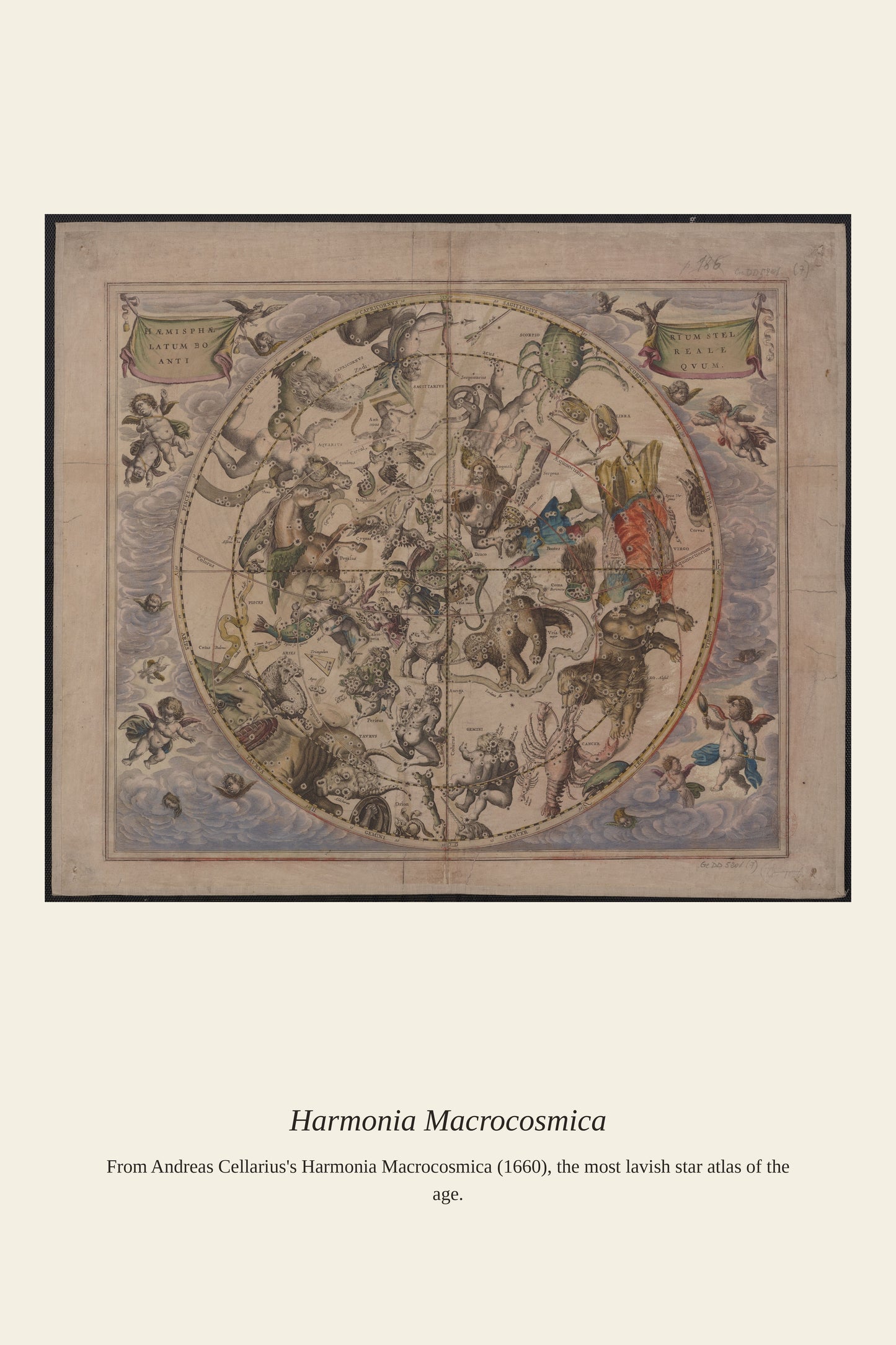 Cellarius Celestial Chart (17) - Antique Celestial Print