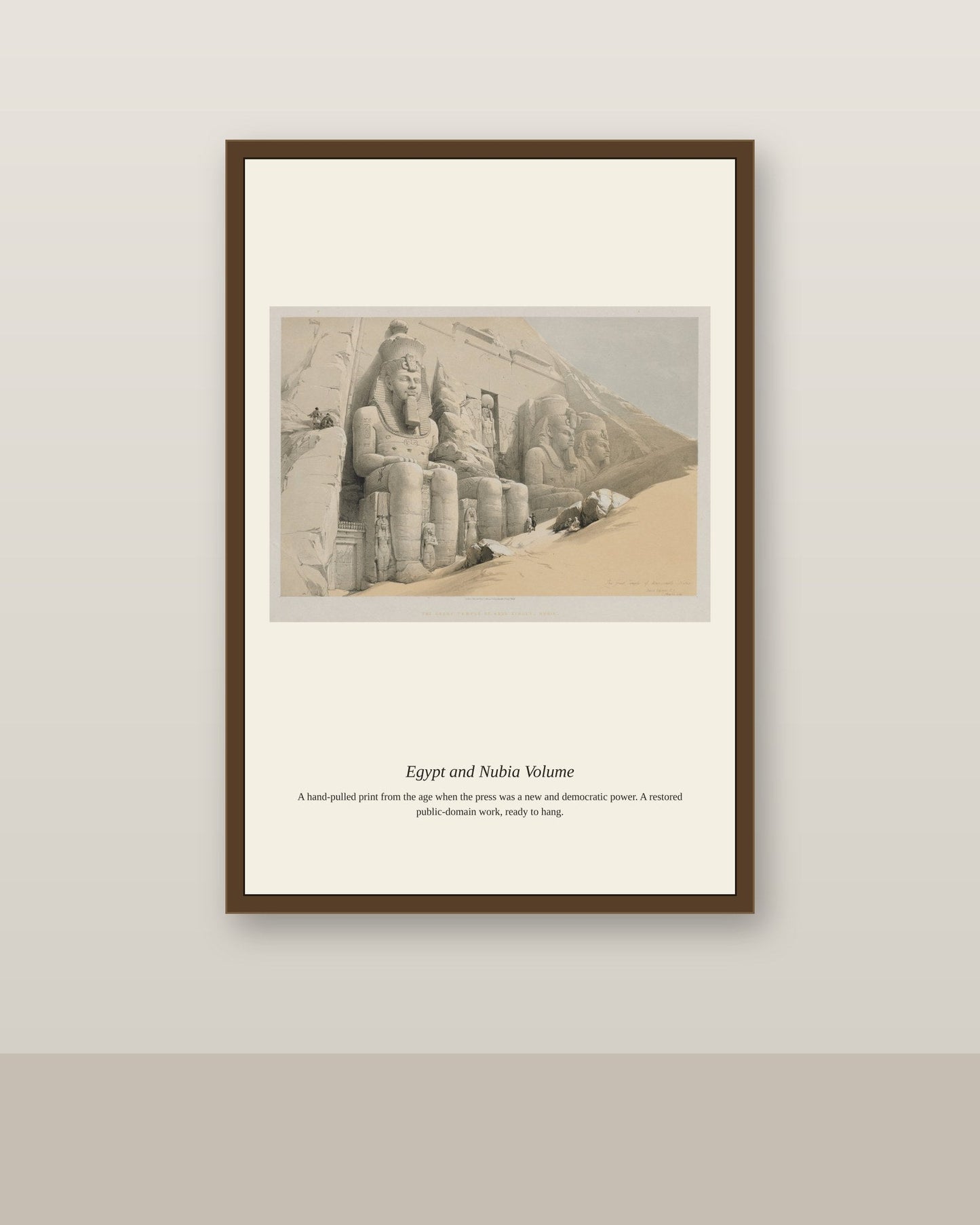 Egypt and Nubia Volume - Ancient Art Print antique art print shown framed on a wall in a styled room