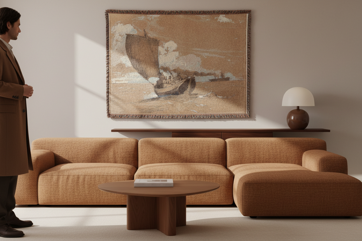 Fishing off Scarborough — Homer Tapestry Blanket