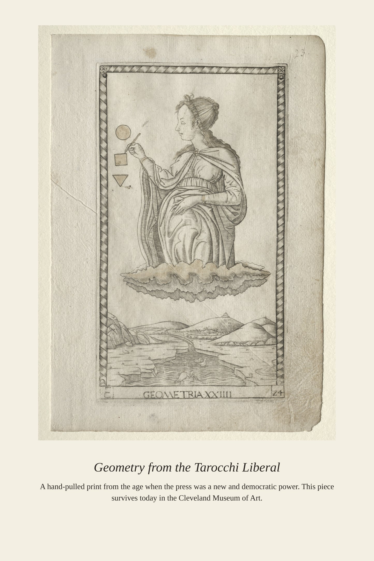 Geometry, Mantegna Tarocchi - Antique Historical Print
