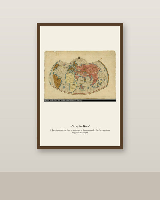 Glareanus Map JCB antique art print shown framed on a wall in a styled room