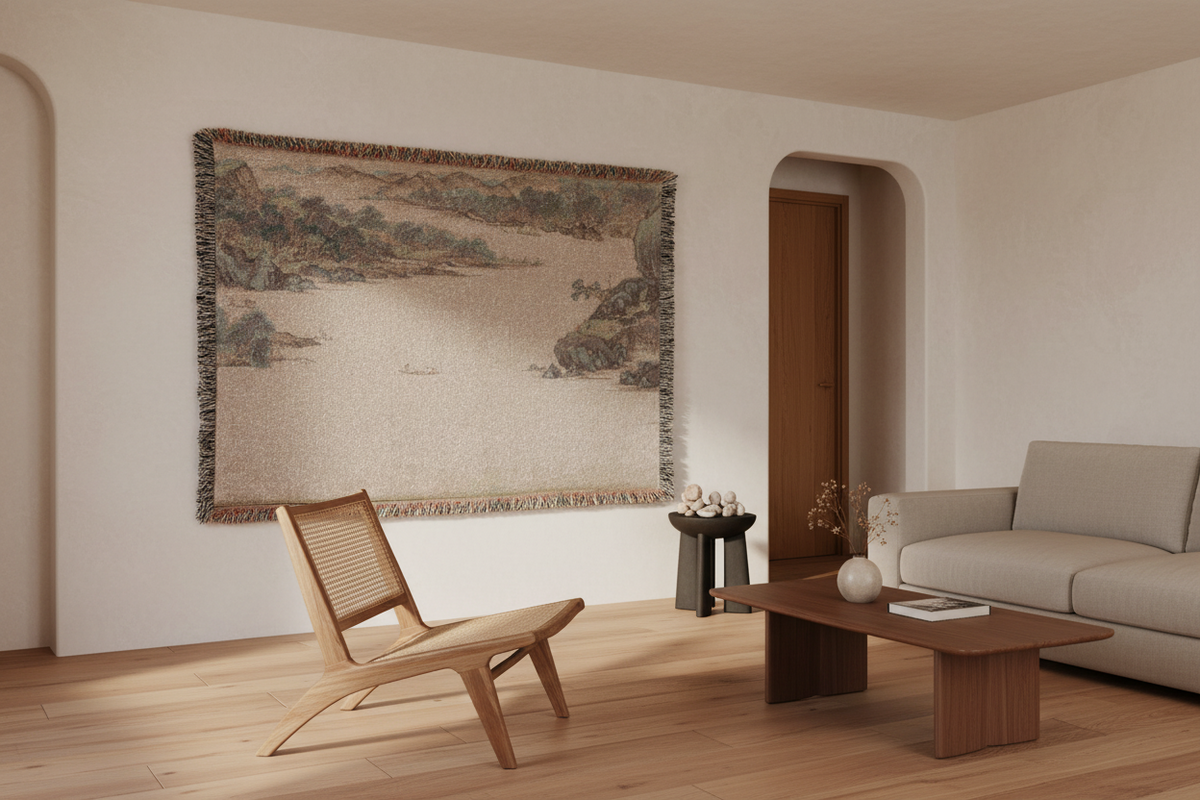 Greeting the Spring Tapestry Blanket