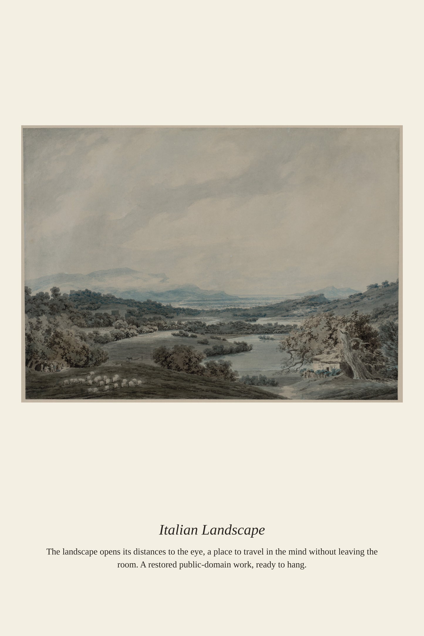 Italian Landscape - Antique Landscape Print