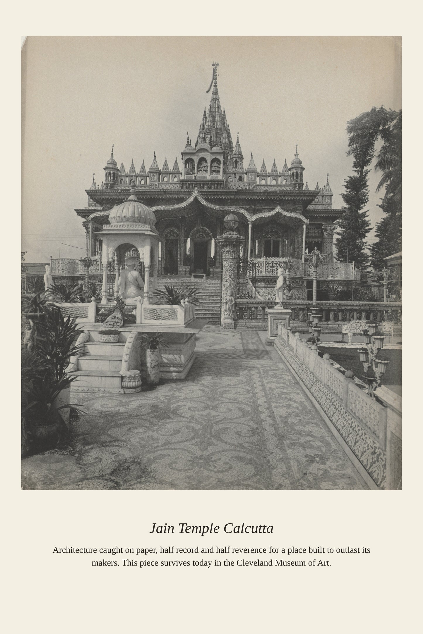 Jain Temple Calcutta - Antique Religious Art Print