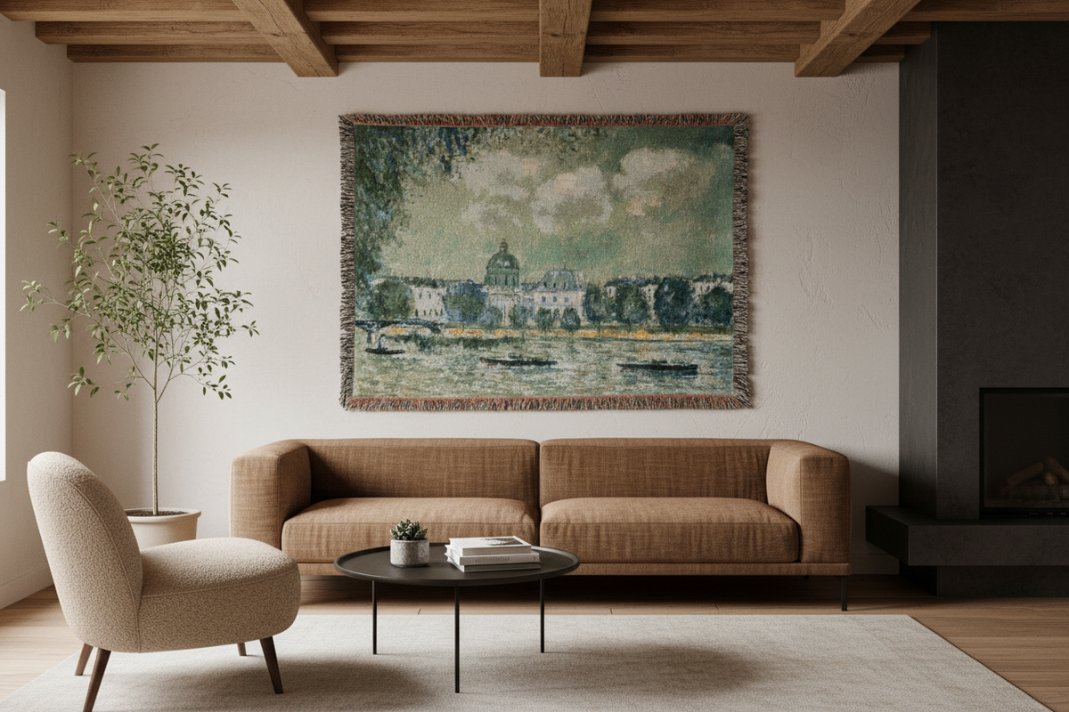 Landscape along the Seine — Sisley Tapestry Blanket