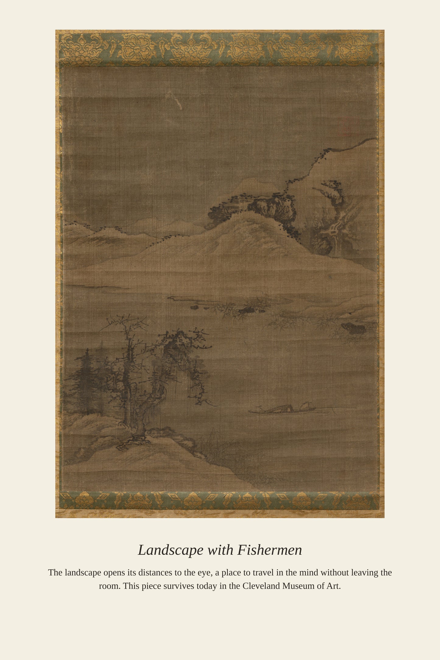 Landscape with Fishermen - Antique Natural History Print