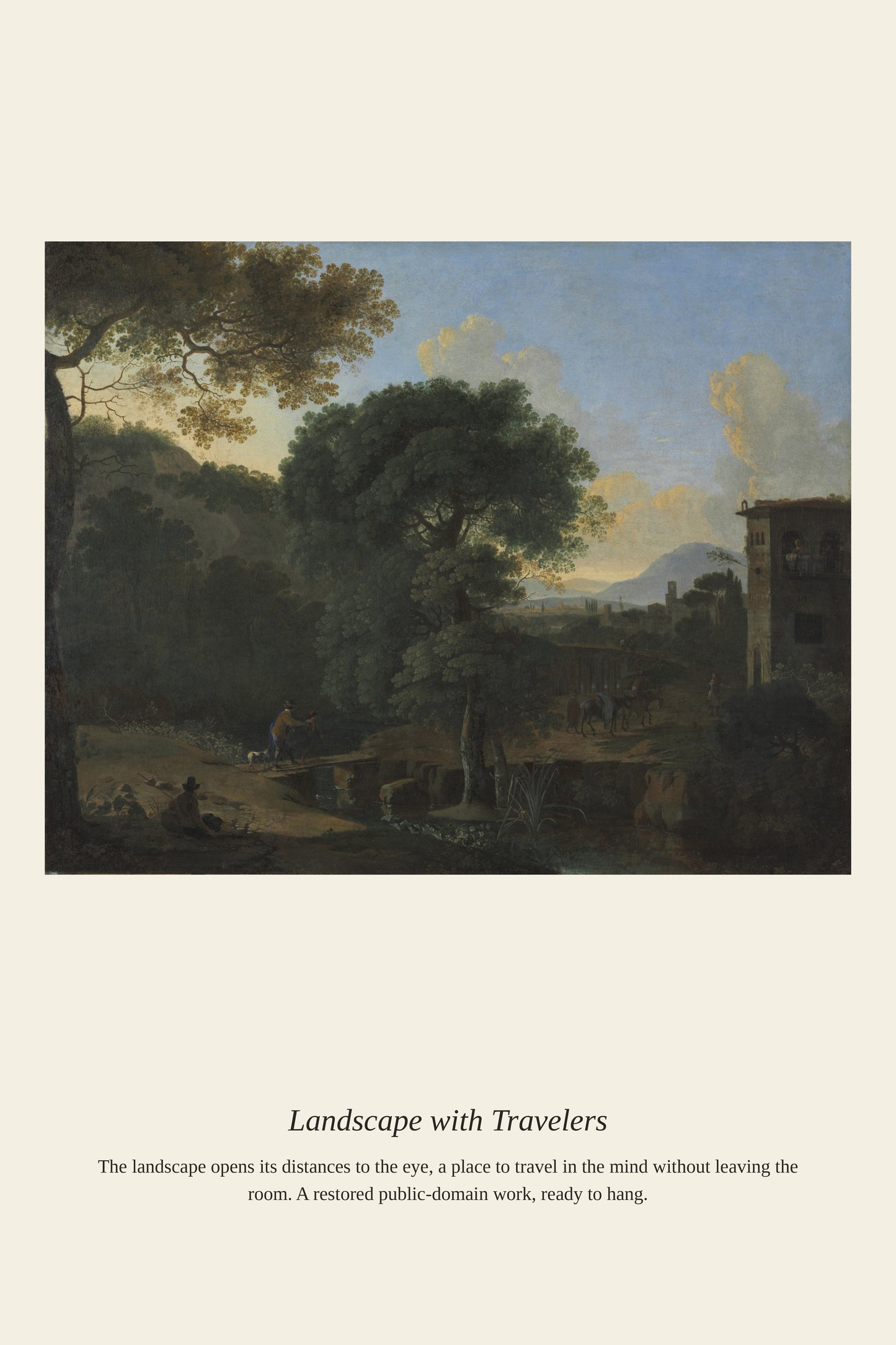 Landscape with Travelers (2) - Antique Landscape Print