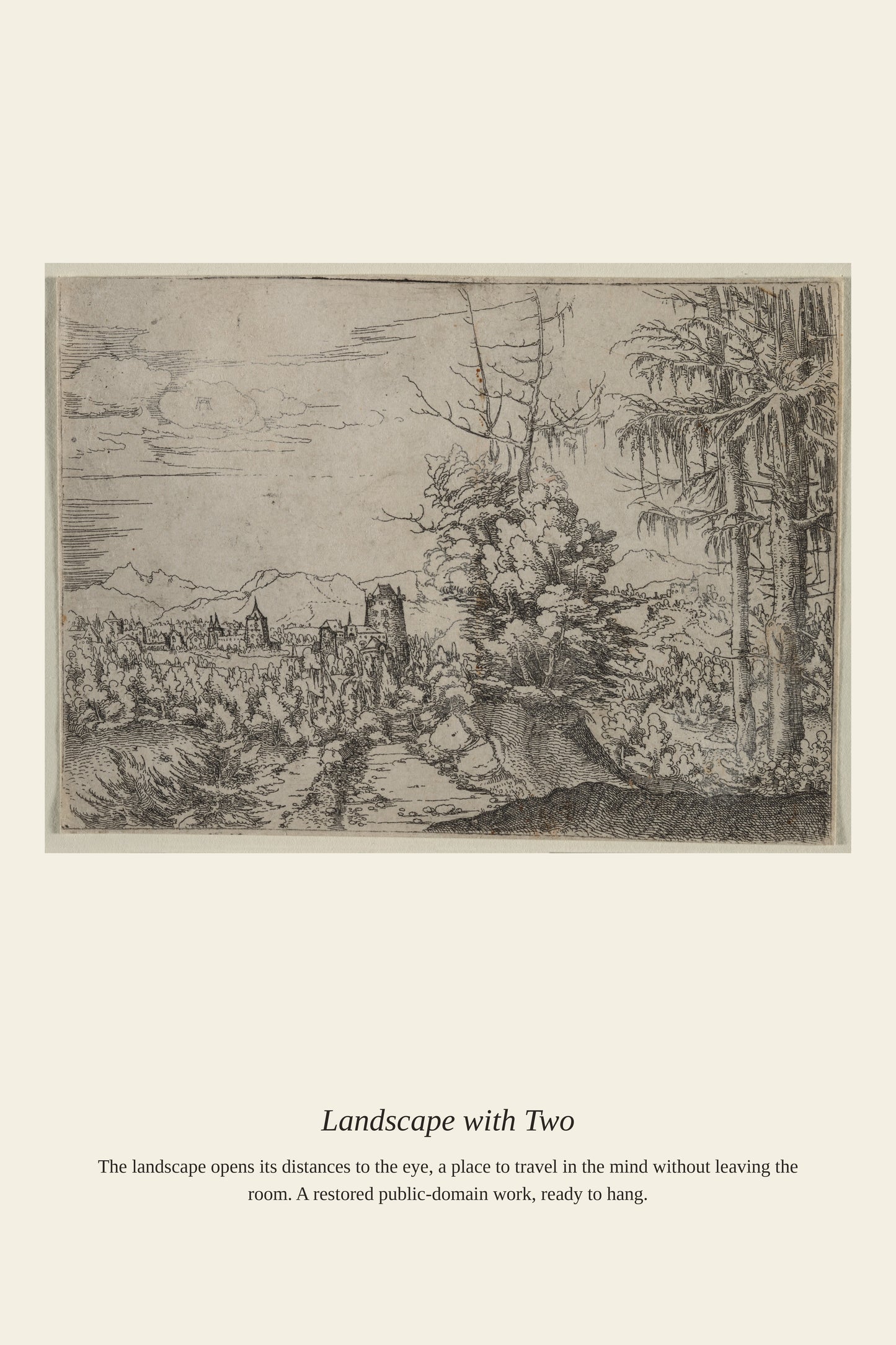 Landscape with Two - Antique Landscape Print