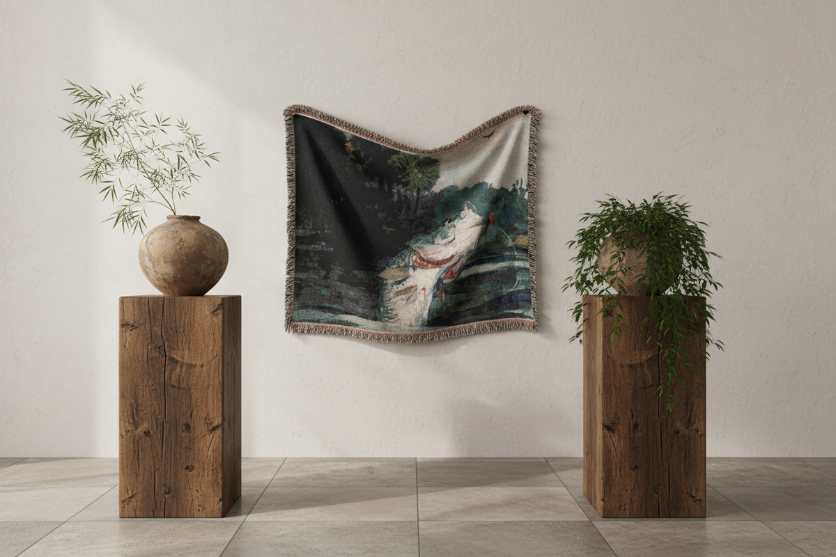 Life-Size Black Bass — Homer Tapestry Blanket