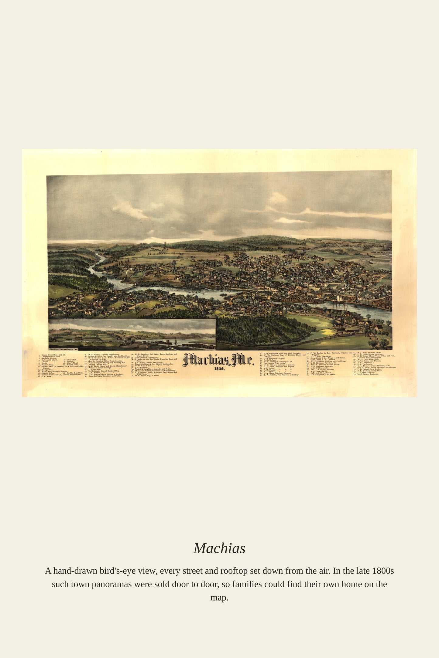 Machias - Antique Map Print