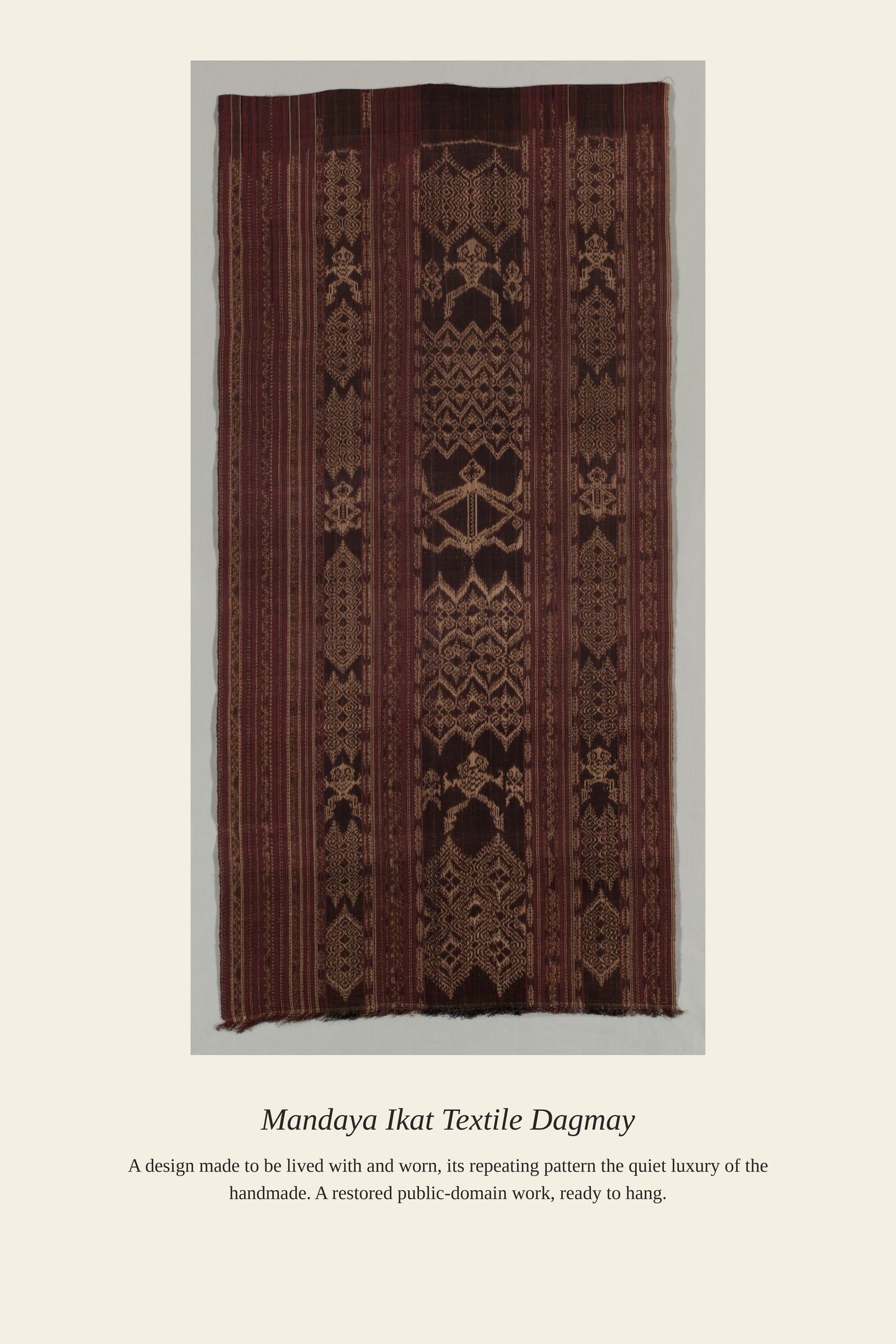 Mandaya Ikat Textile Dagmay - Antique Textile Print