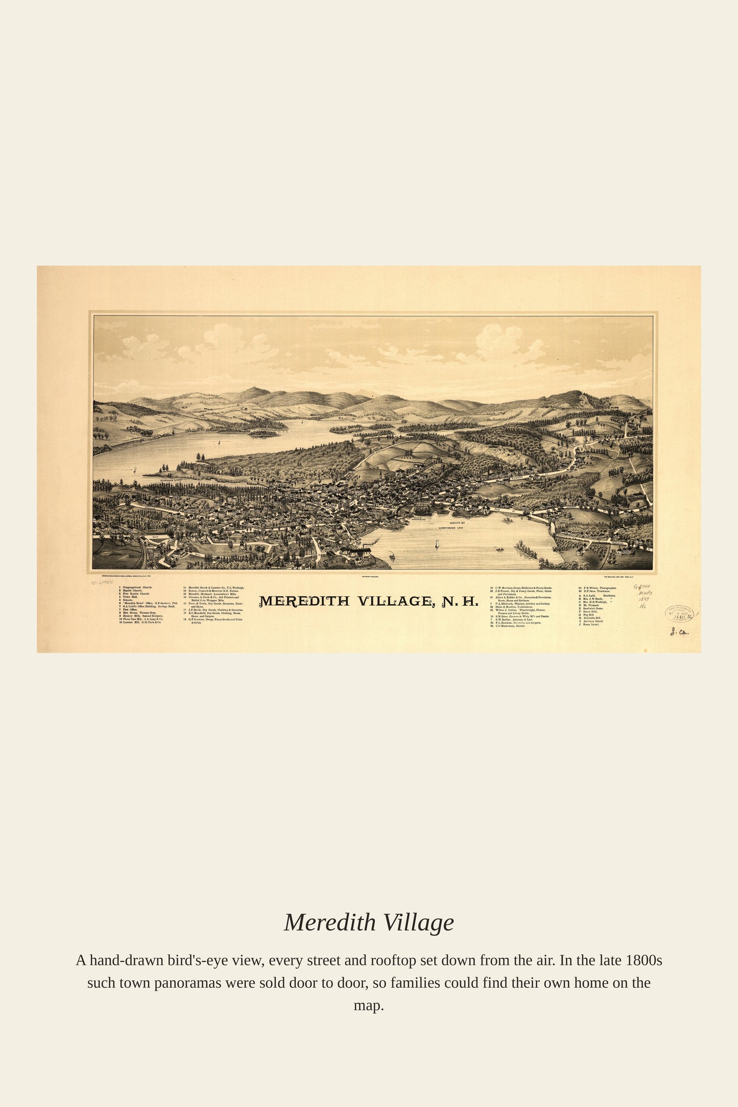 Meredith Village - Antique Map Print