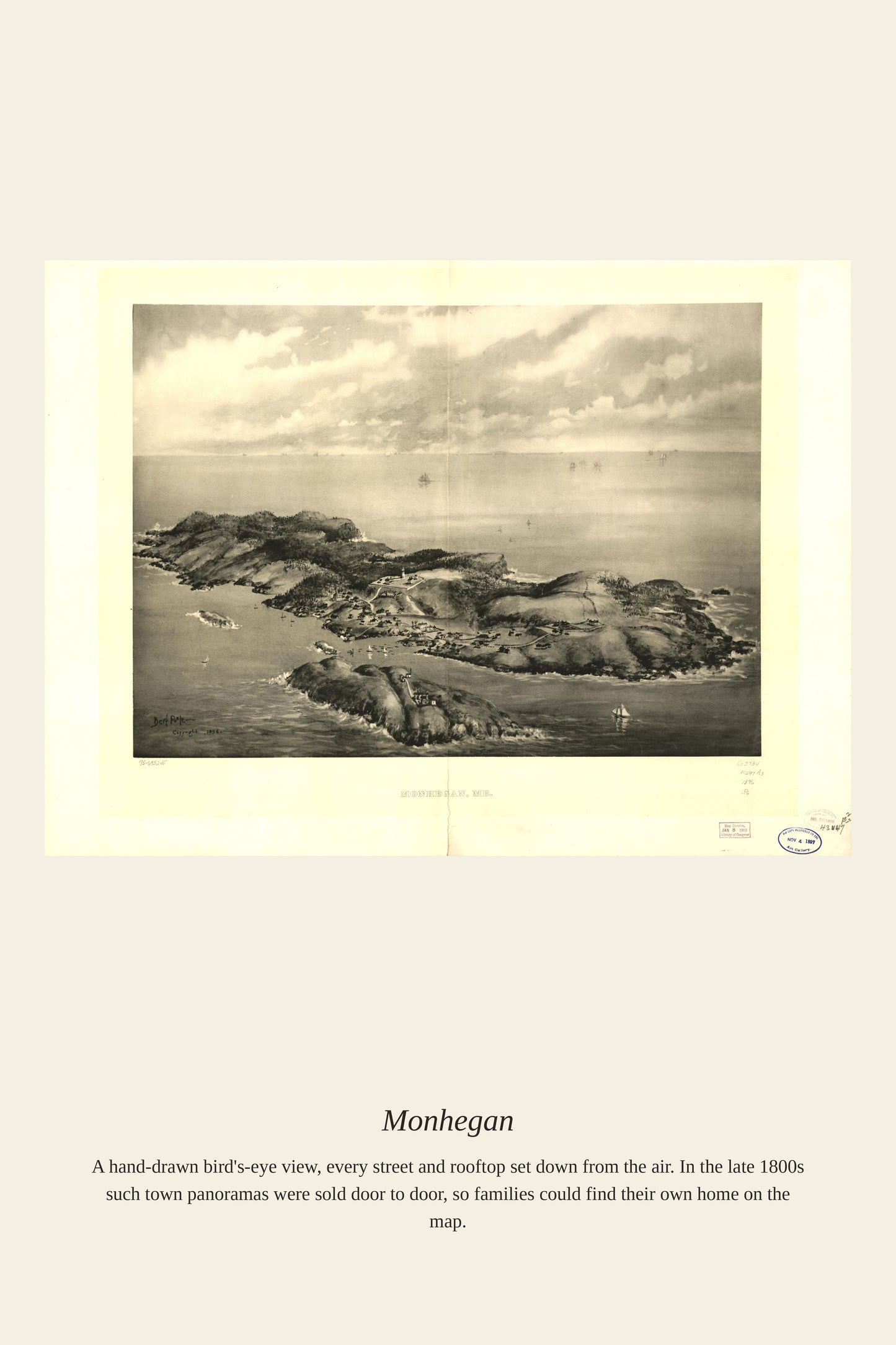 Monhegan - Antique Map Print
