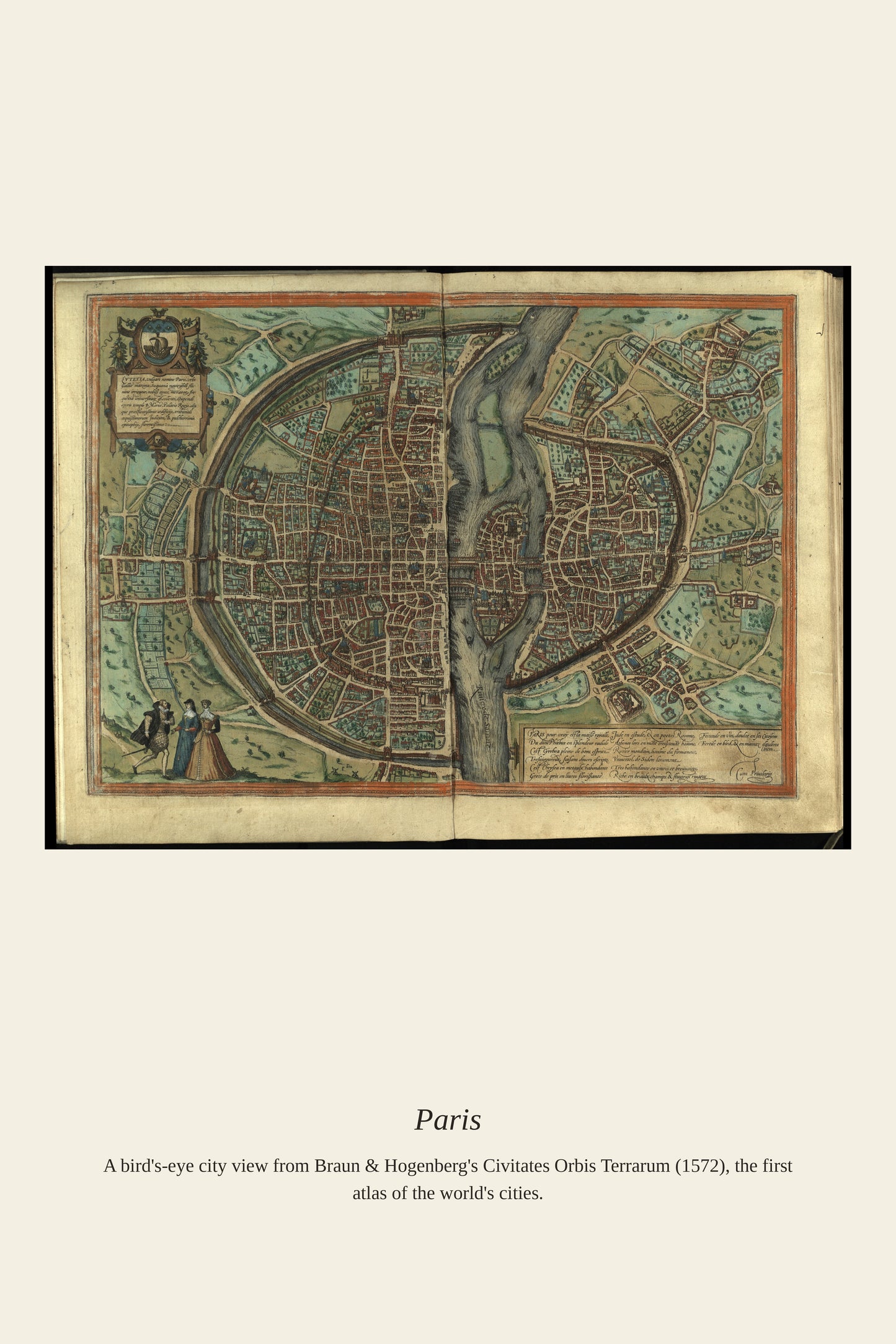 Paris - Antique City Map Print