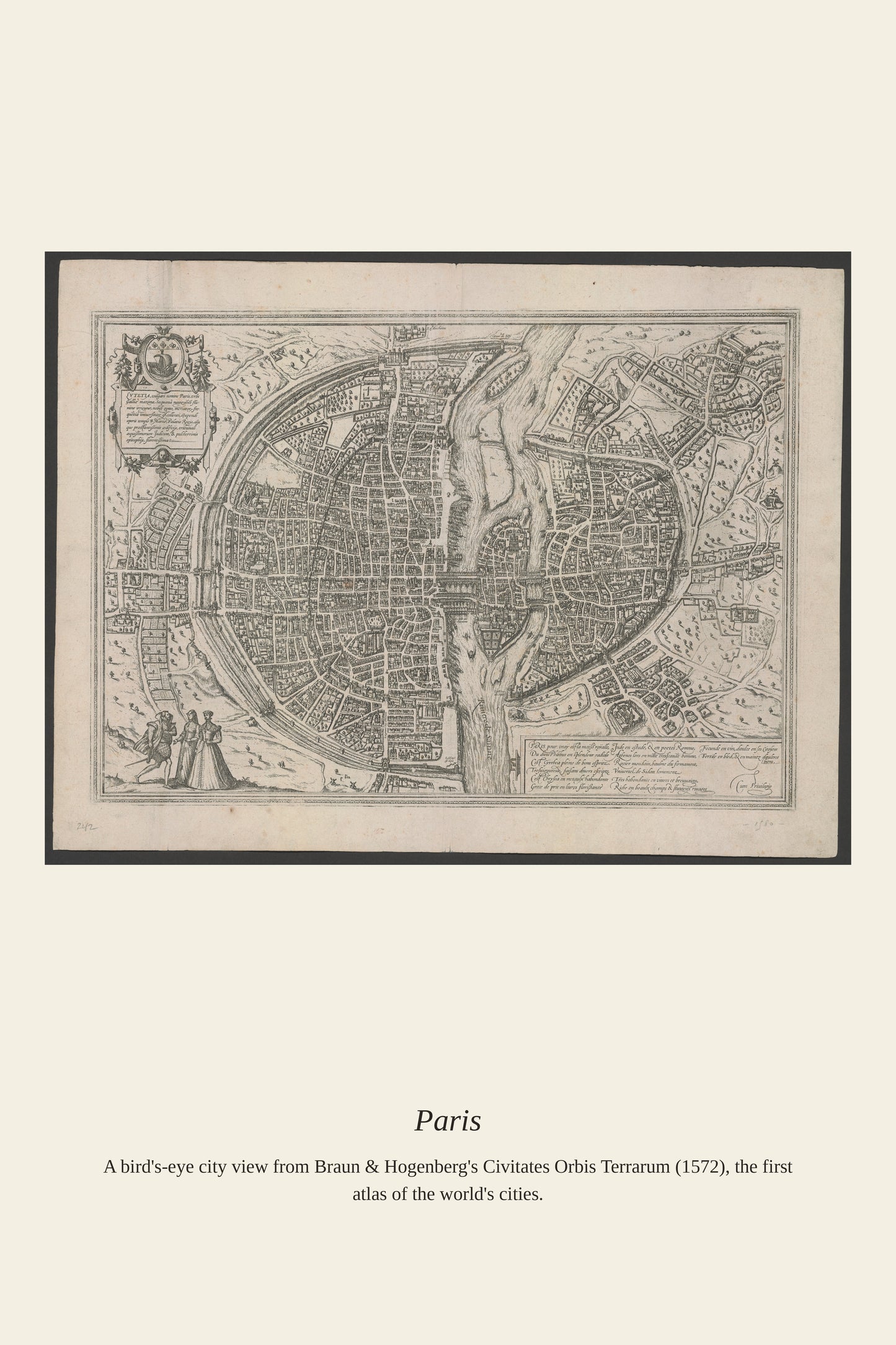 Paris (2) - Antique City Map Print