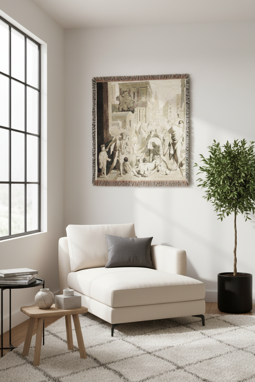 Plague of Ashdod — Poussin Tapestry Blanket