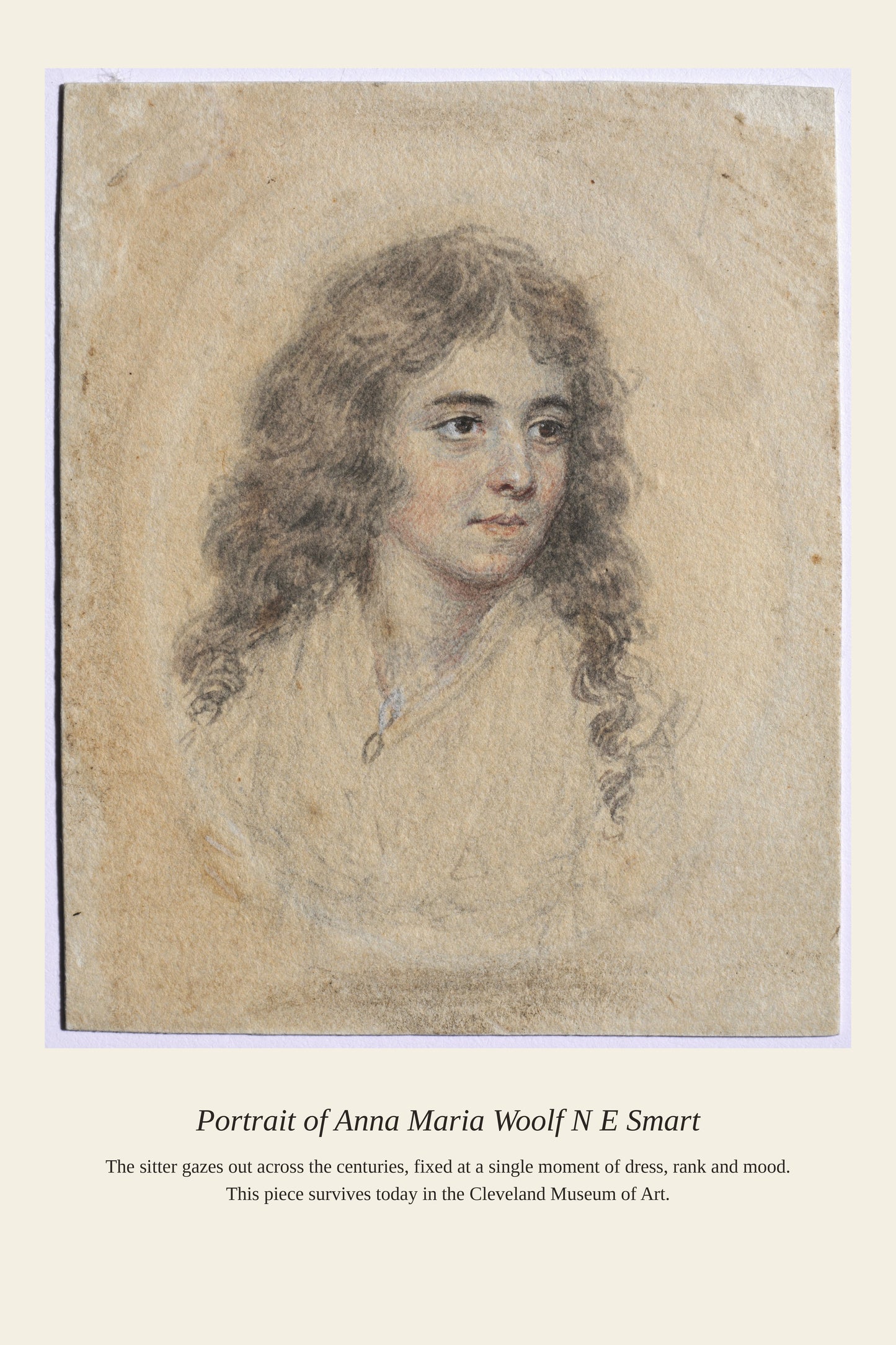 Portrait of Anna Maria Woolf N E Smart - Antique Portrait Print