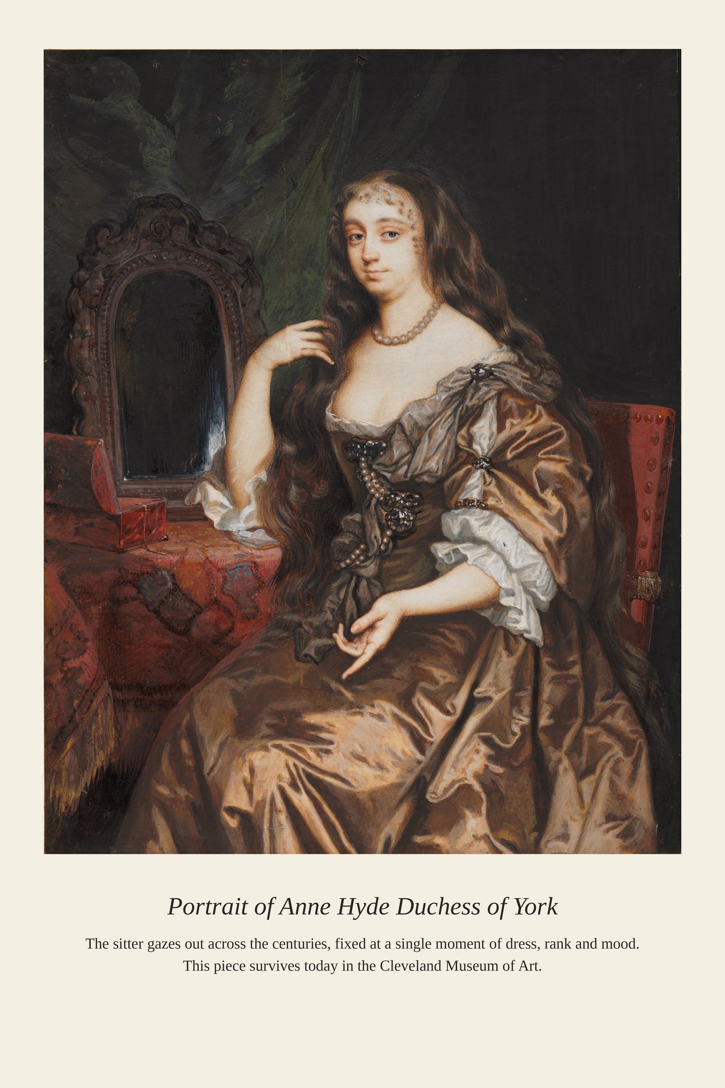 Portrait of Anne Hyde Duchess of York - Antique Portrait Print