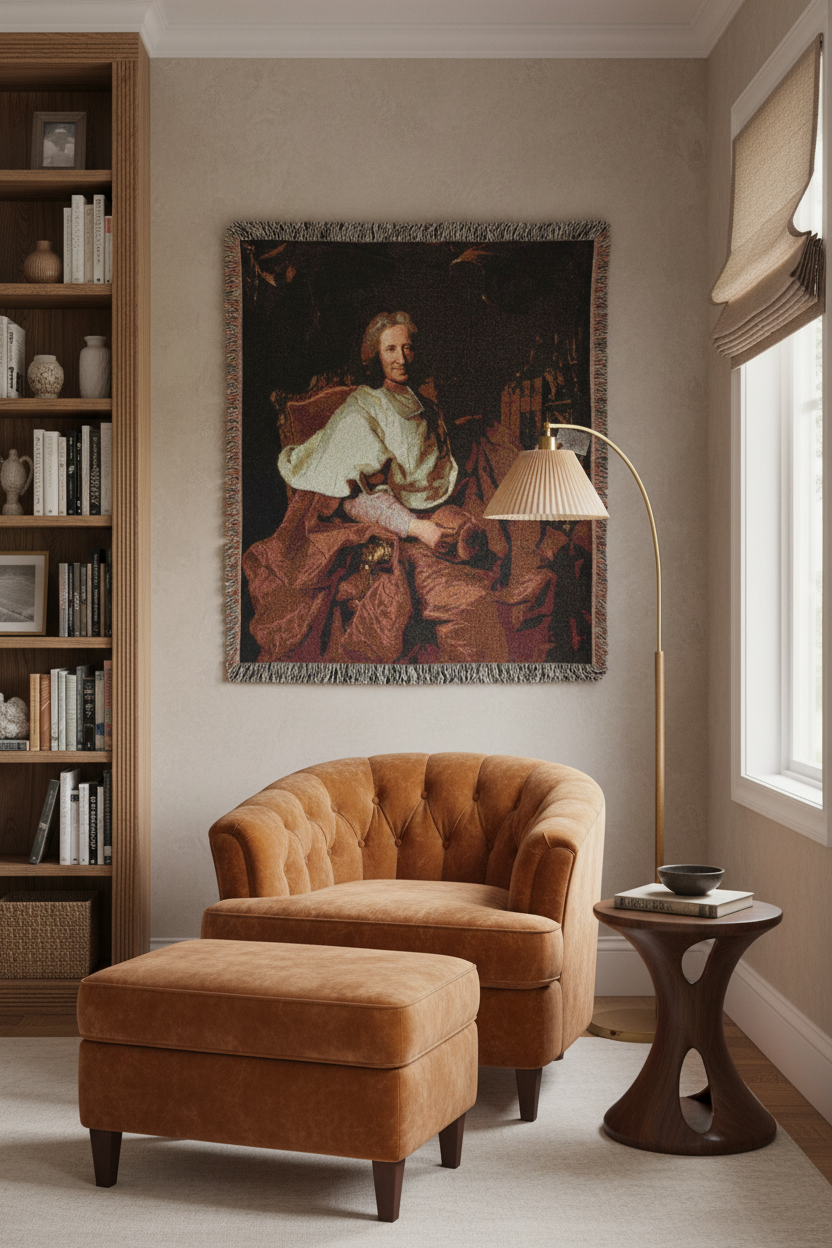 Portrait of Cardinal Guillaume Dubois Tapestry Blanket