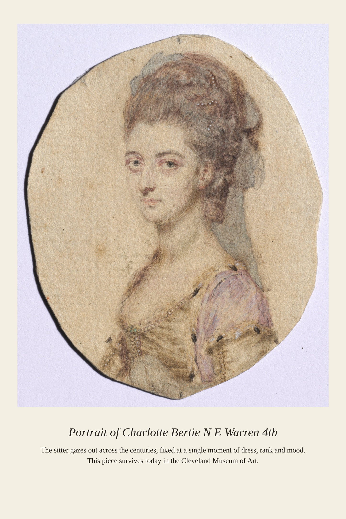 Portrait of Charlotte Bertie N E Warren 4th - Antique Portrait Print