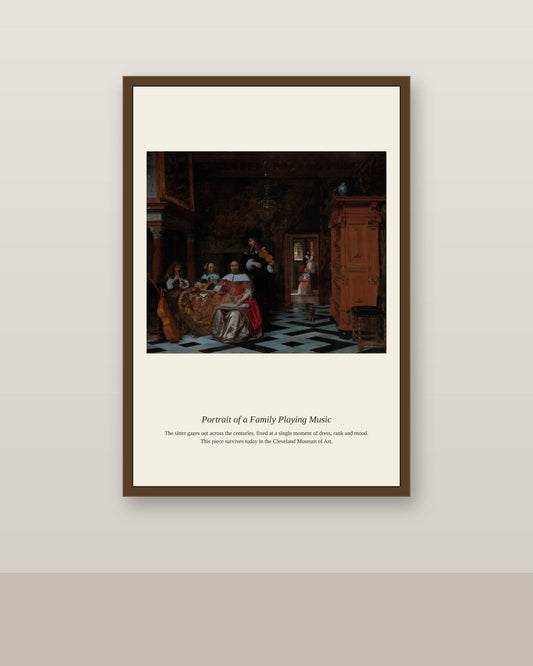 Portrait of a Family Playing Music - Antique Portrait Print