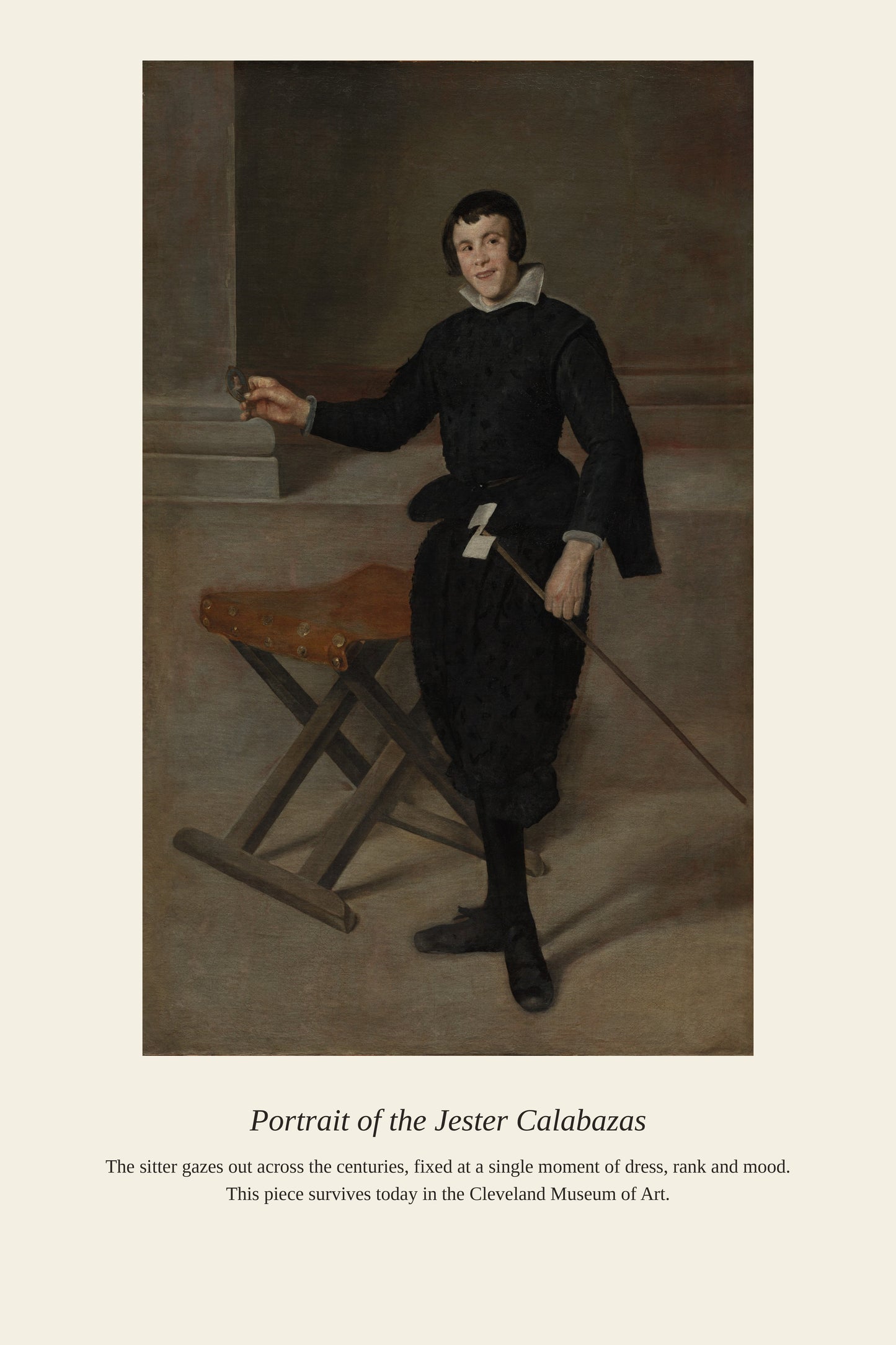 Portrait of the Jester Calabazas - Antique Portrait Print