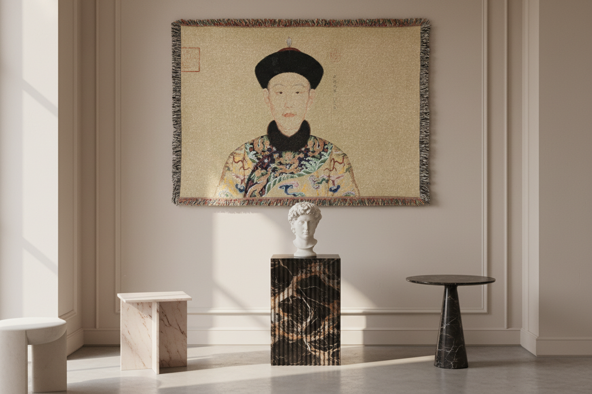 Portraits of the Qianlong Emperor Tapestry Blanket