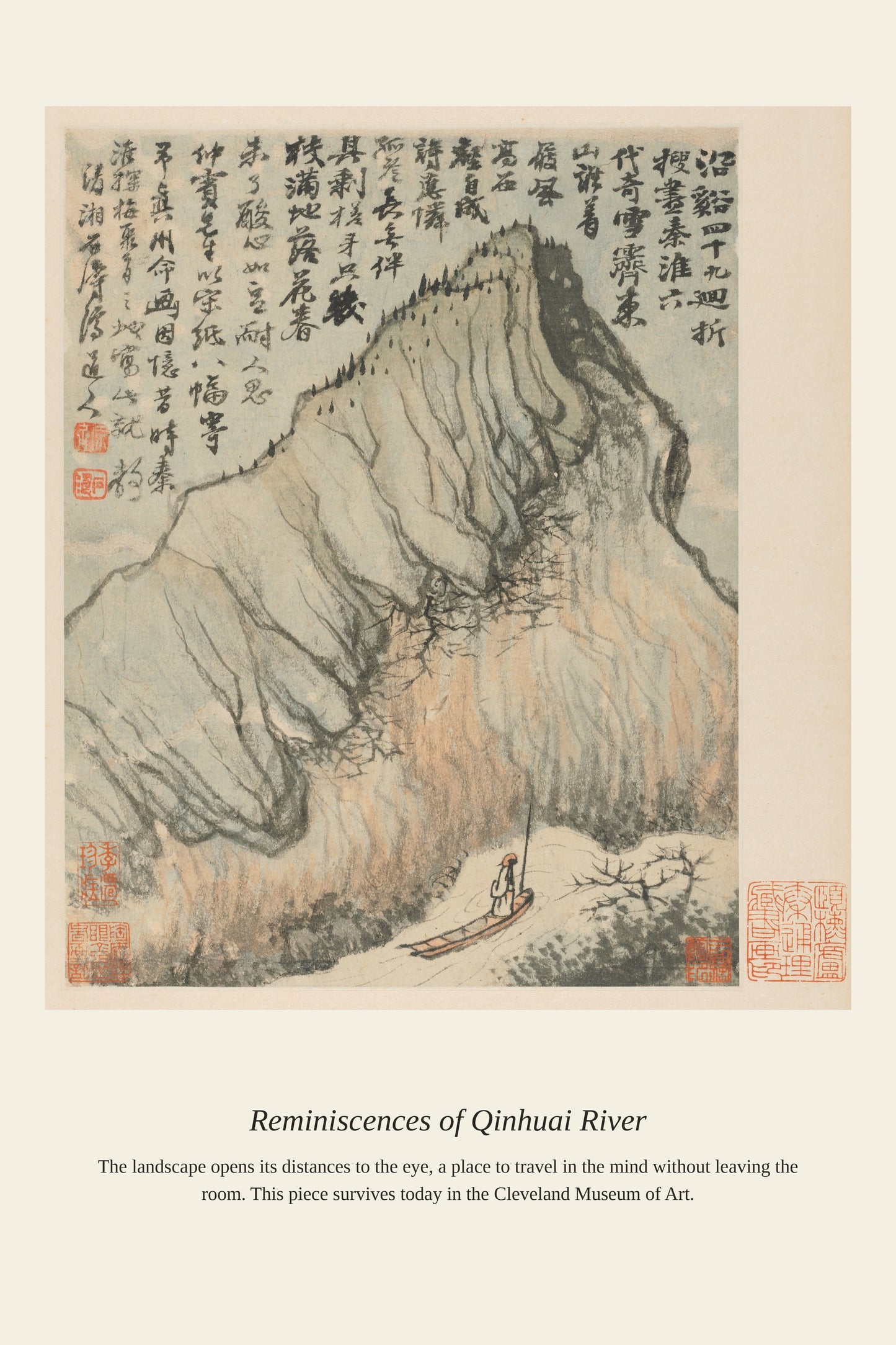 Reminiscences of Qinhuai River - Antique Landscape Print