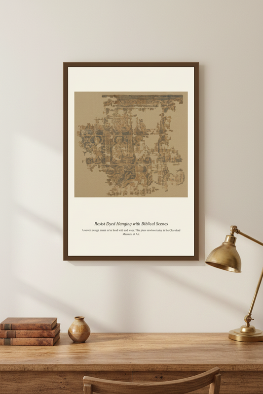 Resist Dyed Hanging with Biblical Scenes — Antique Religious Art Print