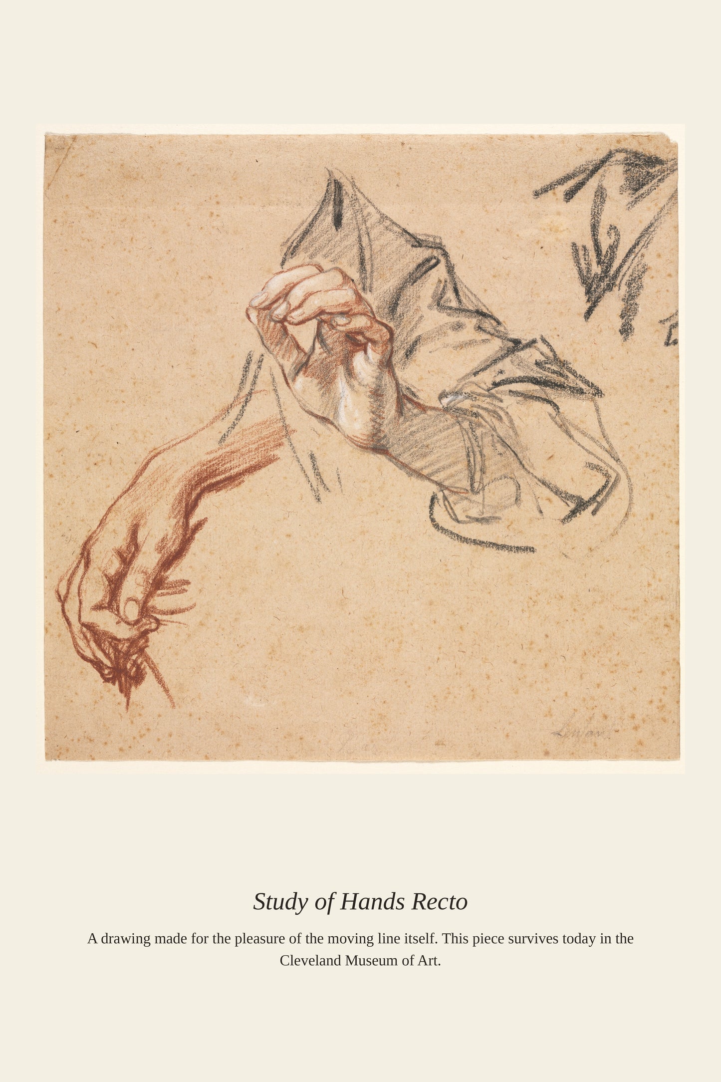 Study of Hands Recto - Antique Asian Art Print