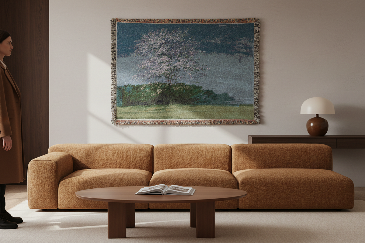Study of a Tree in Bloom — Turner Tapestry Blanket